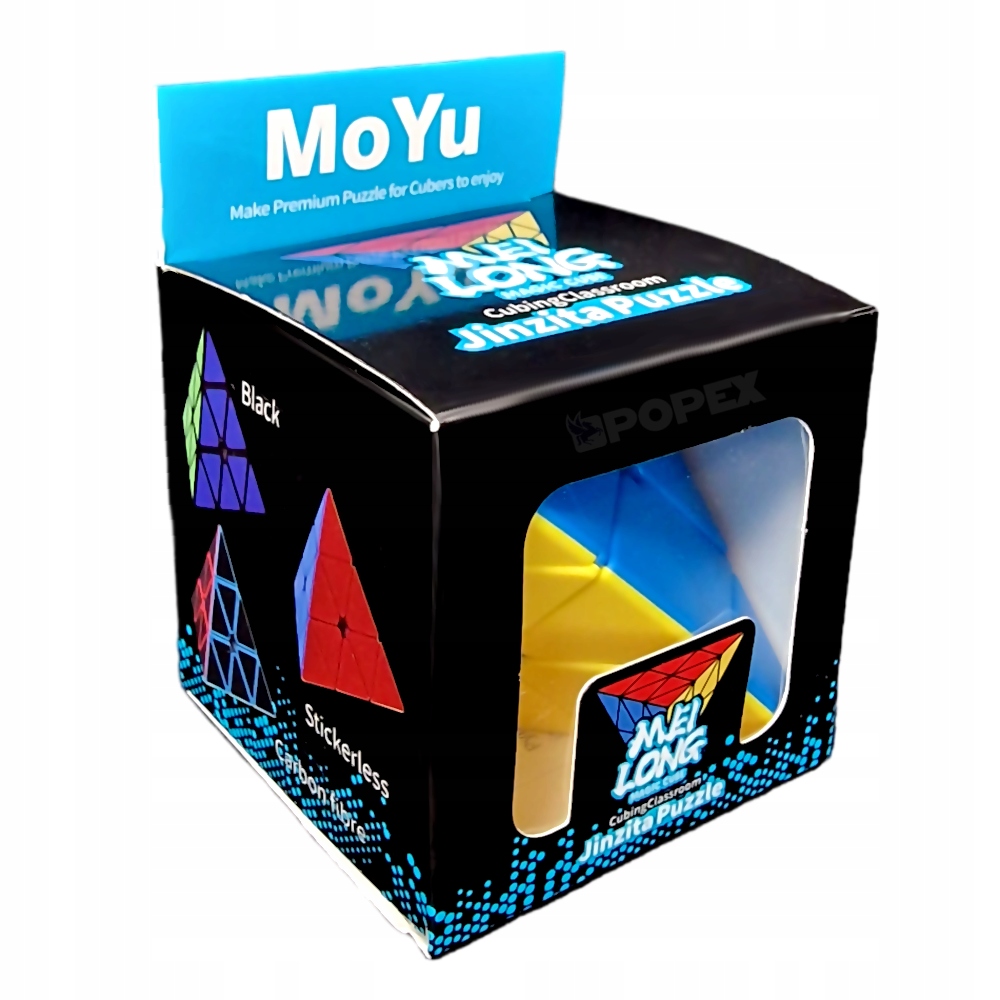 ORYGINALNA KOSTKA PIRAMIDA MOYU PREZENT GRA ZABAWKA + ALGORYTMY + PODSTAWKA Szerokość produktu 9.5 cm