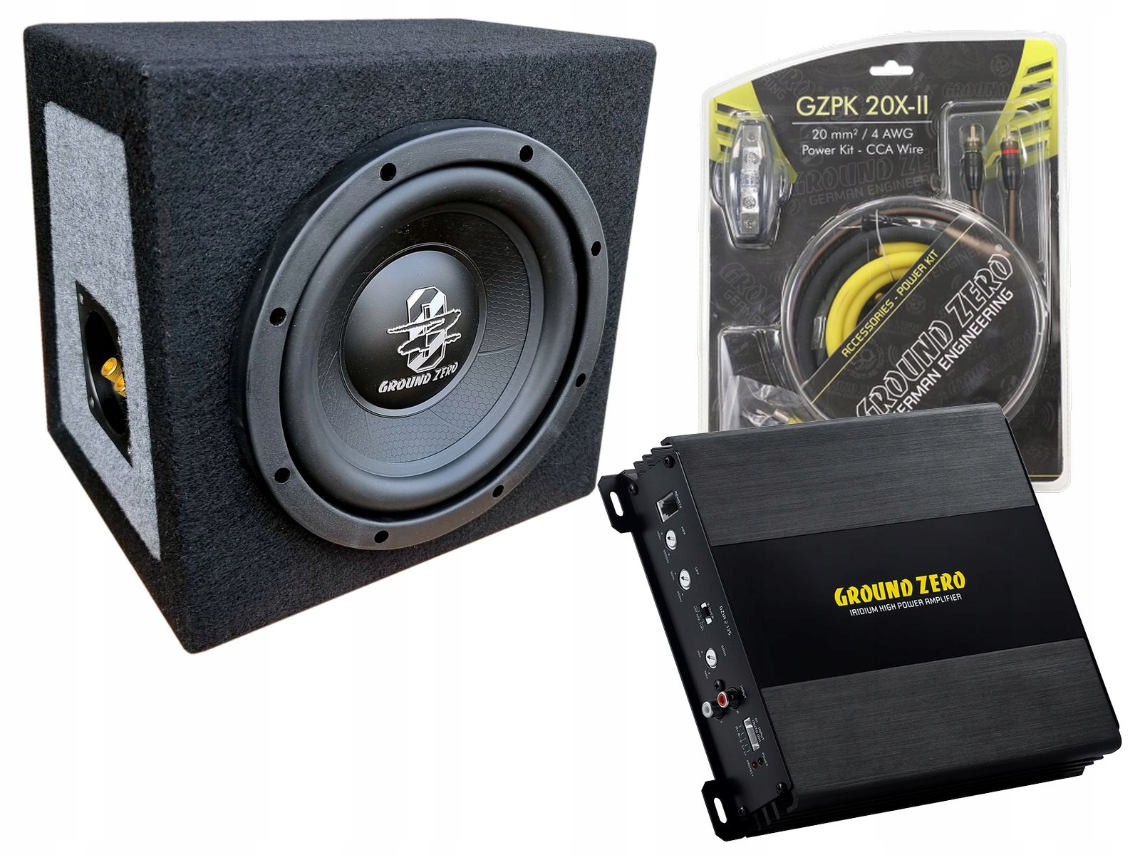 Ground Zero Gziw 250-C Bass Kit 1x4 Ohm zesilovač kabelů