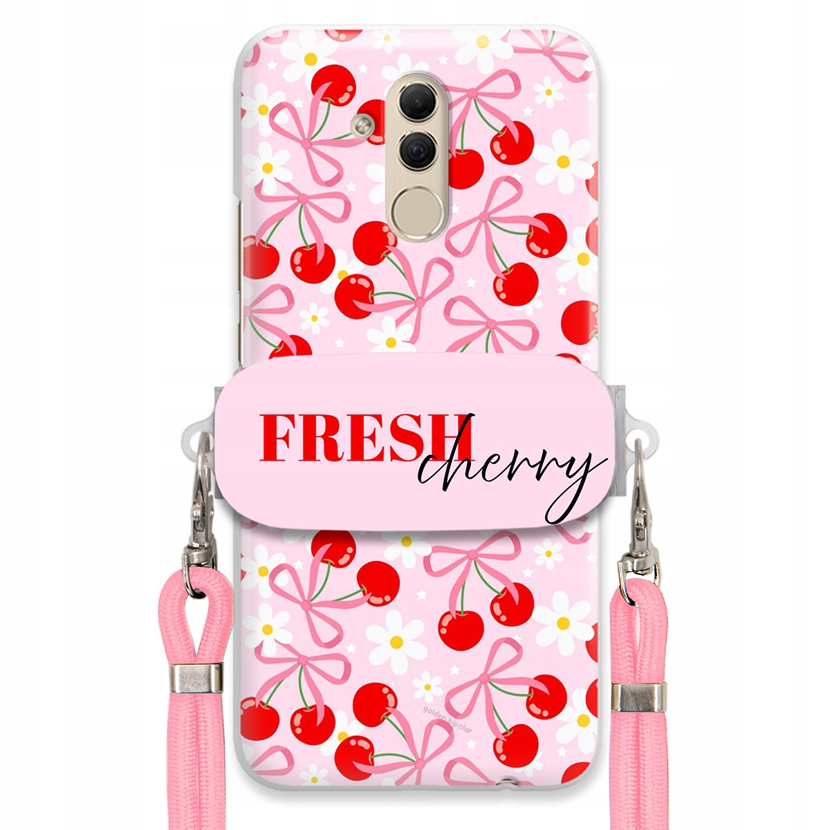 Puzdro pre Huawei Mate 20 Lite Case Držiak šnúrok Ružový Fresh Cherry Kokardy