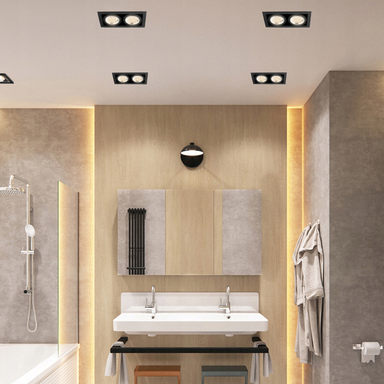 OPRAWA HALOGEN SUFITOWA RUCHOMA 2XAR111 GU10 LED Materiał dominujący aluminium