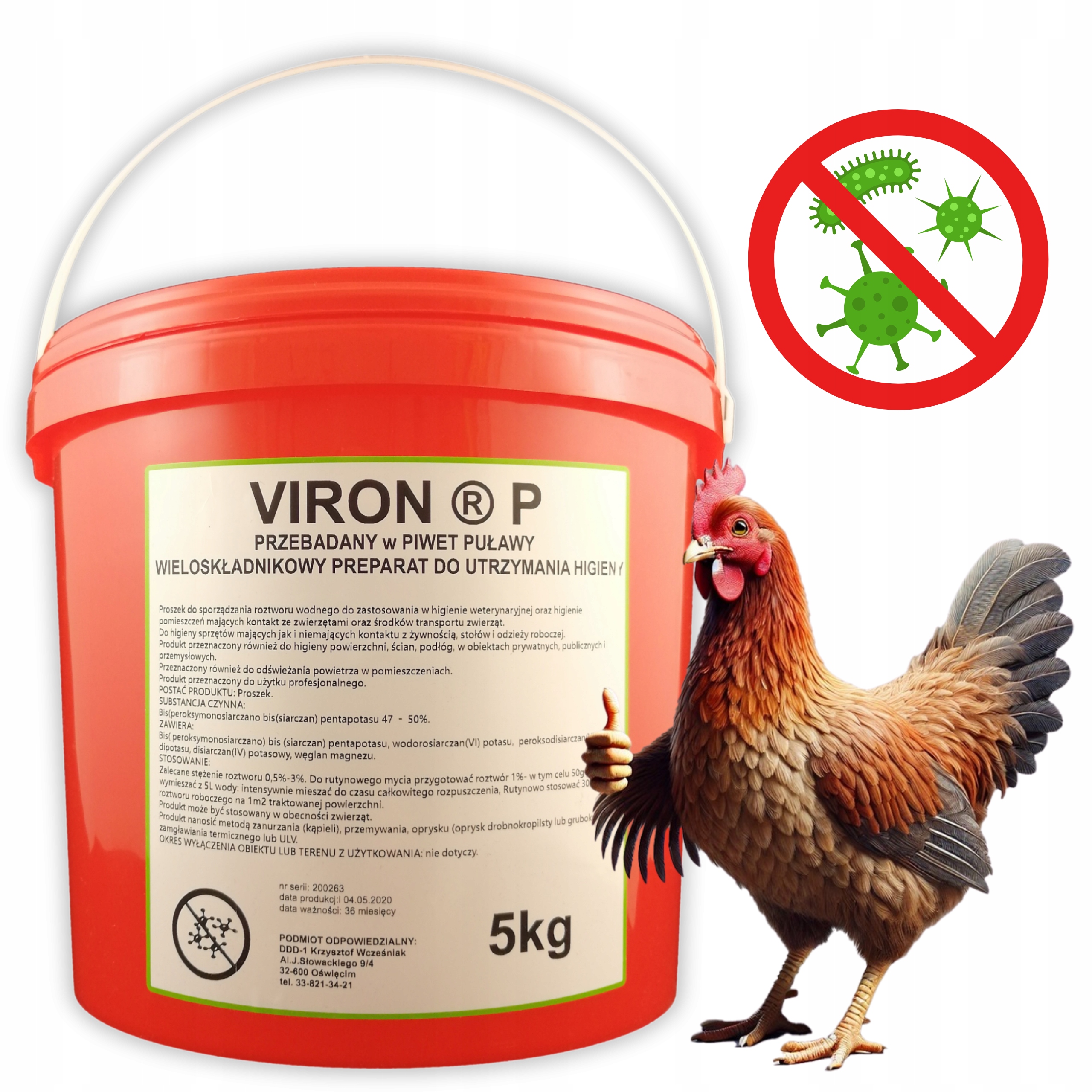 Viron P Dezinfekce Vajec Asf Ptačí Chřipka Slintavka A Kulhavka Veterinární 5KG