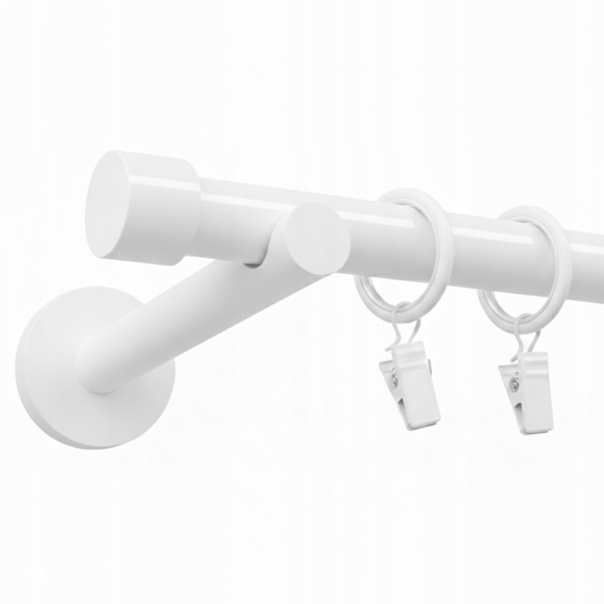 Jednoduchá Garnýž Kovový Bílý 19 MM 360 CM Luna