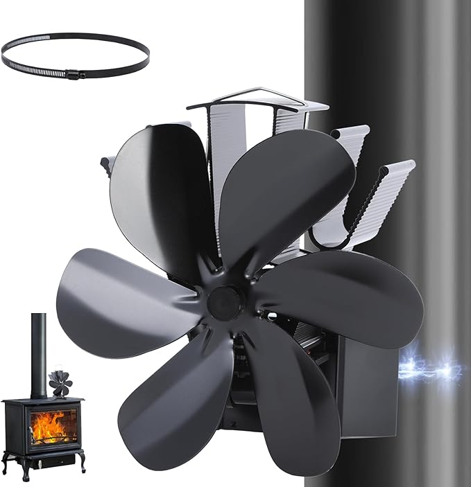 Magnetický krbový ventilátor 4 lopatky s teploměrem JossaColar