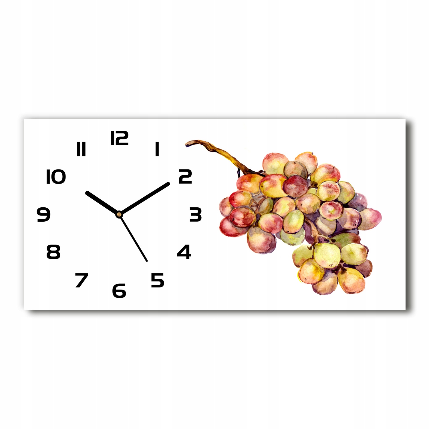 Skleněný tichý nástěnný hodinový stroj Kist hroznů 60x30 cm
