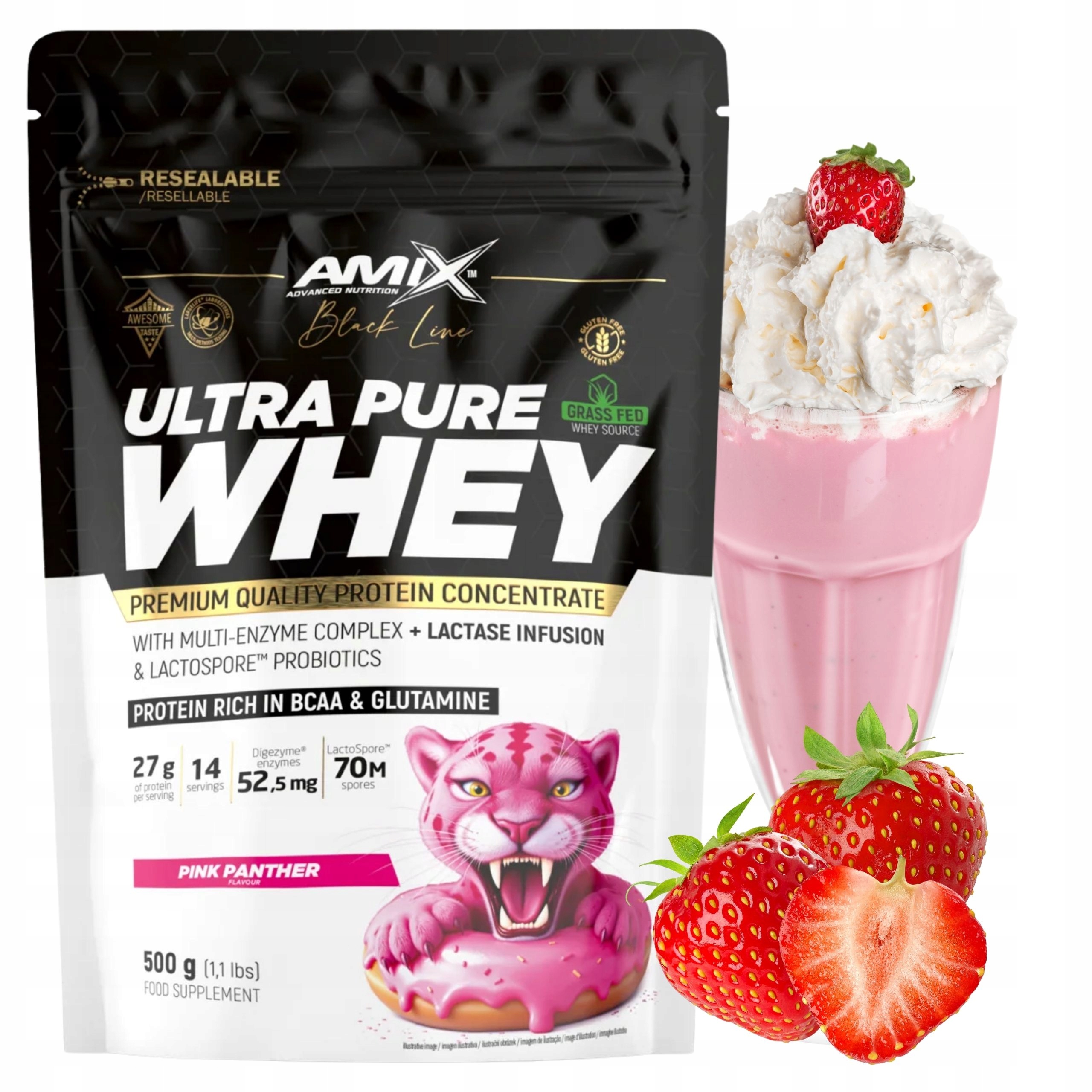 Syrovátkový Koncentrát Wpc Protein Pure Whey Digezyme Jahodový protein 500 g