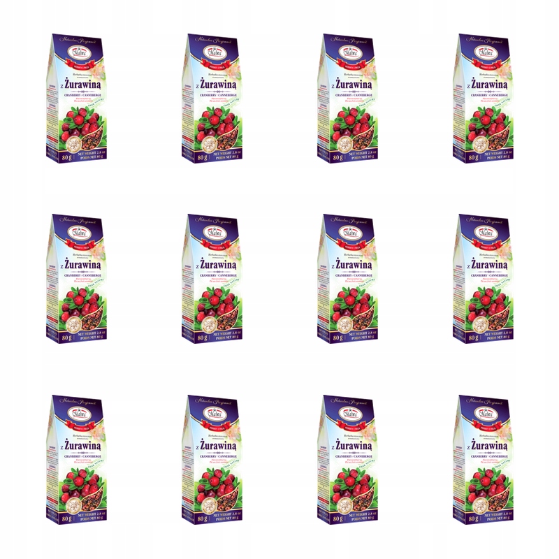 Malwa Herbatka owocowa aromatyzowana susz z żurawiną 80g X12
