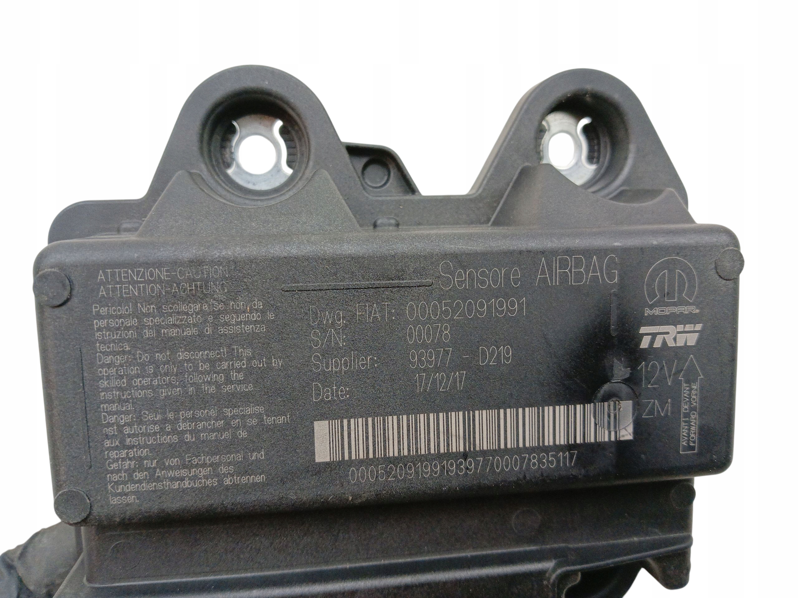 modulo SENSOR airbag FIAT TIPO II (2015-2020) 00052091991