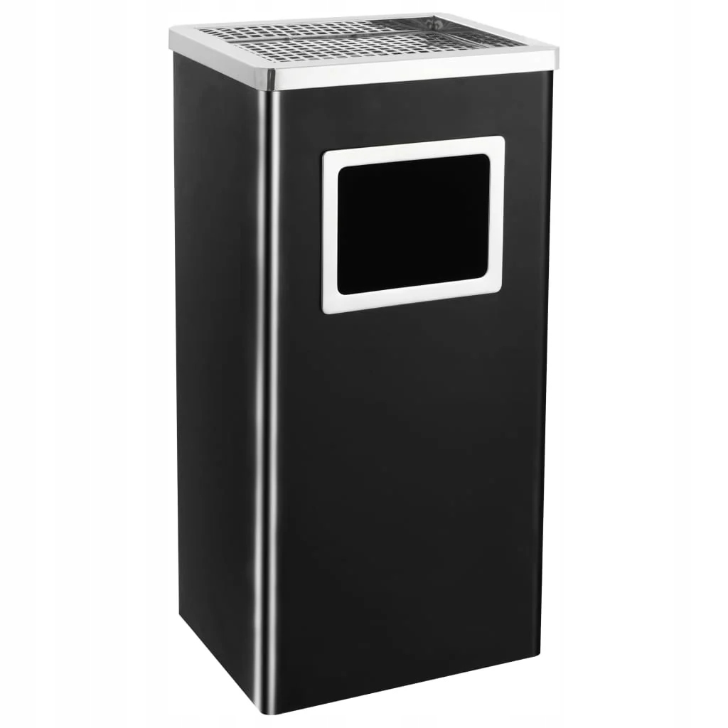 Levně Fionshop 262770883 Hotelový odpadkový koš s popelníkem 45 l ocel černý