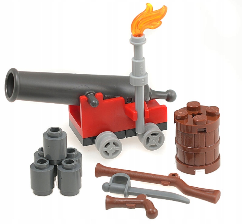 

Lego armata działo szabla strzelba beczka pirat