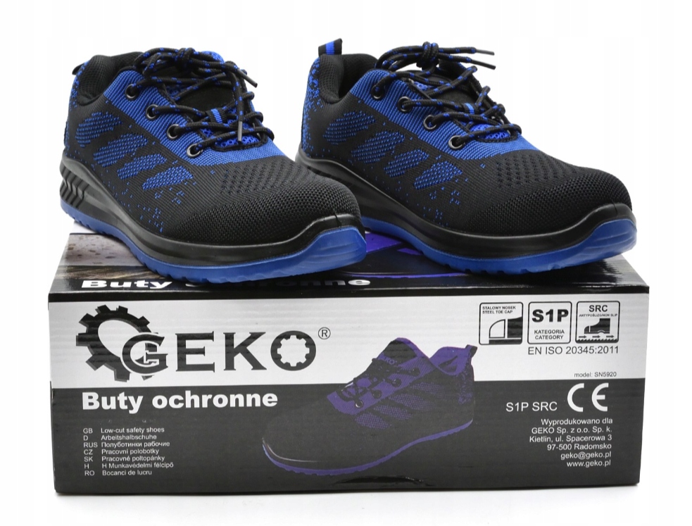 BUTY OCHRONNE SPORTOWE ROBOCZE ROZMIAR 45 LEKKIE METALOWY NOSEK GEKO Rodzaj buta trzewiki