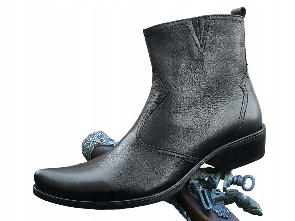 Kovbojské Boty Pánské Celoroční Přírodní Kůže Na Zip chopper 43 cz