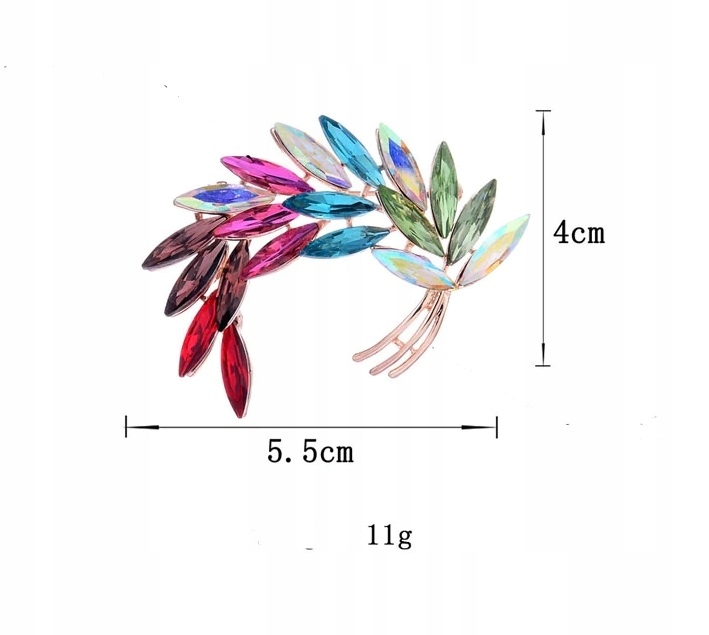 ELEGANCKA BROSZKA KRYSZTAŁOWA, PIĘKNA Marka TOTU