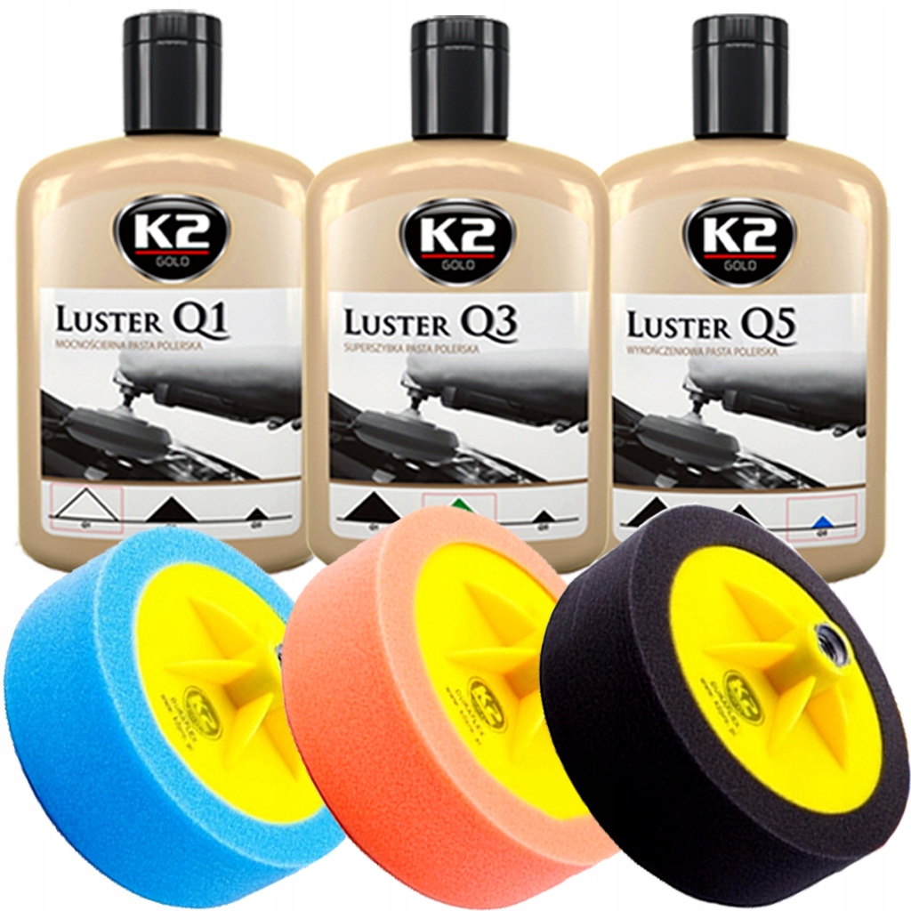 

K2 Zestaw past Luster Q1Q2Q3 gąbek polerskich M14