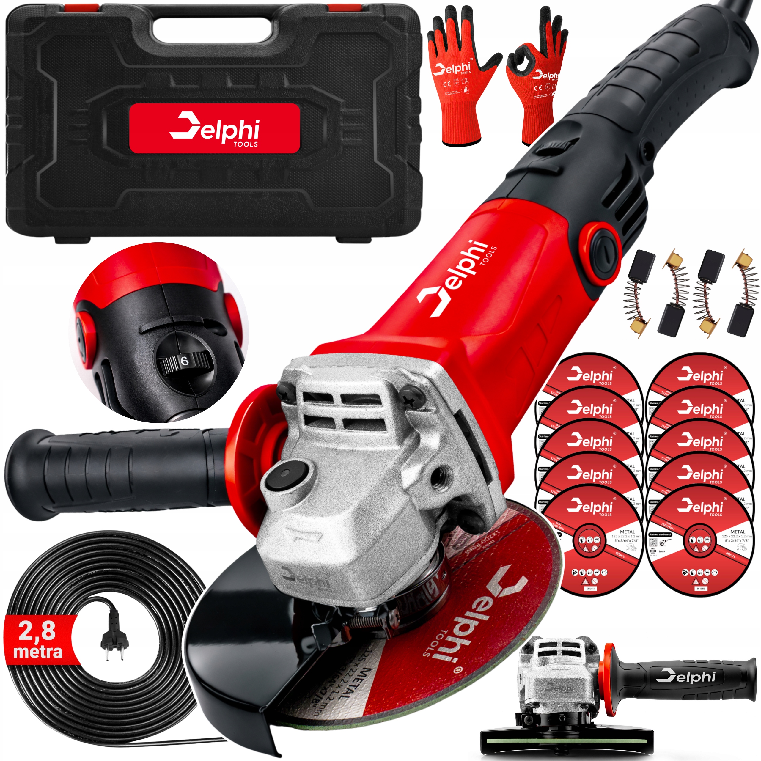 Szlifierka Kątowa Gumówka Mocna Kątówka Diax 125mm Z Regulacją 10 Tarcz