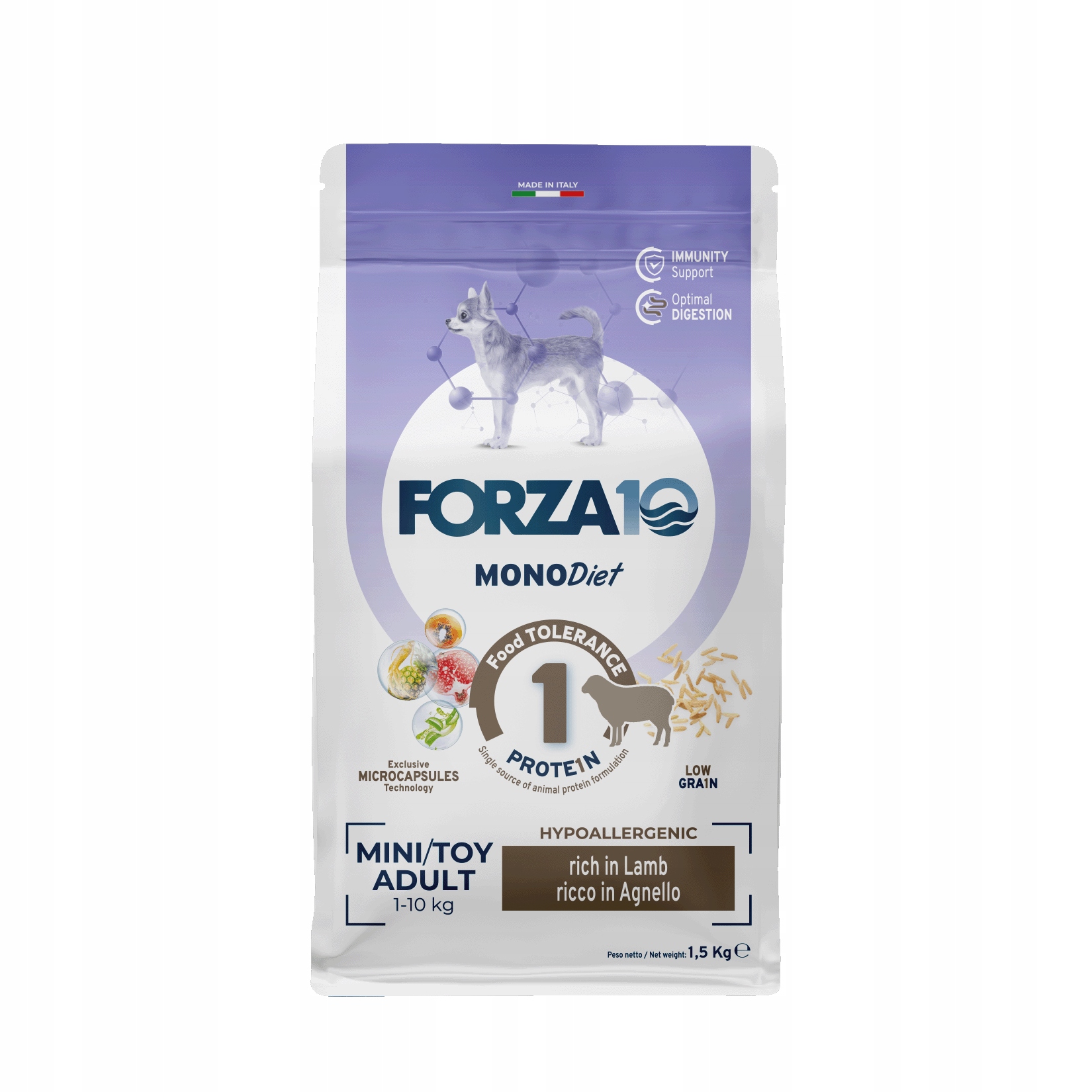 Forza10 Mini &amp; Toy MonoDiet pes Hypoallergenic bohatý na jehněčí maso 1,5 kg