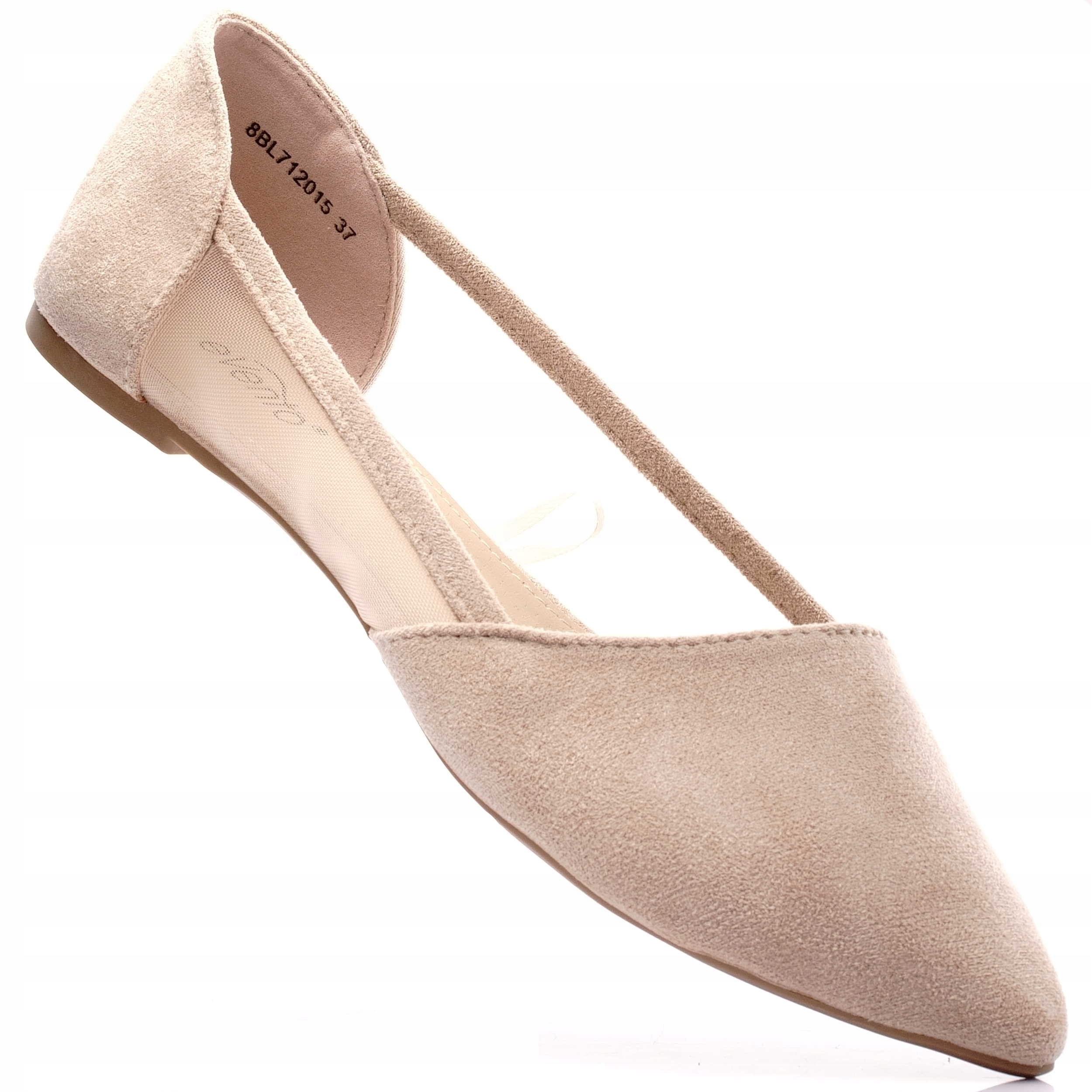 BALERINY BEŻOWE BUTY DAMSKIE SZPIC EVENTO 2015 38