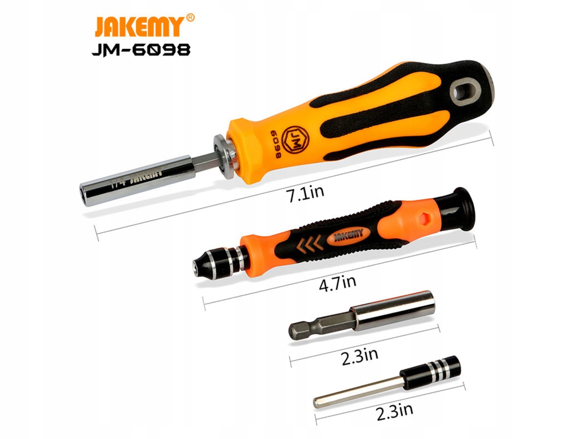 ZESTAW Narzędzi JAKEMY 66 el BITY Wkrętaki Nasadki Długość bitu 25mm inna długość