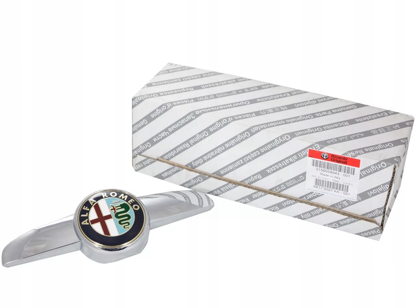 LISTWA CHROMOWANA EMBLEMAT ZDERZAKA PRZÓD ALFA ROMEO 147 156058943 FCA OE