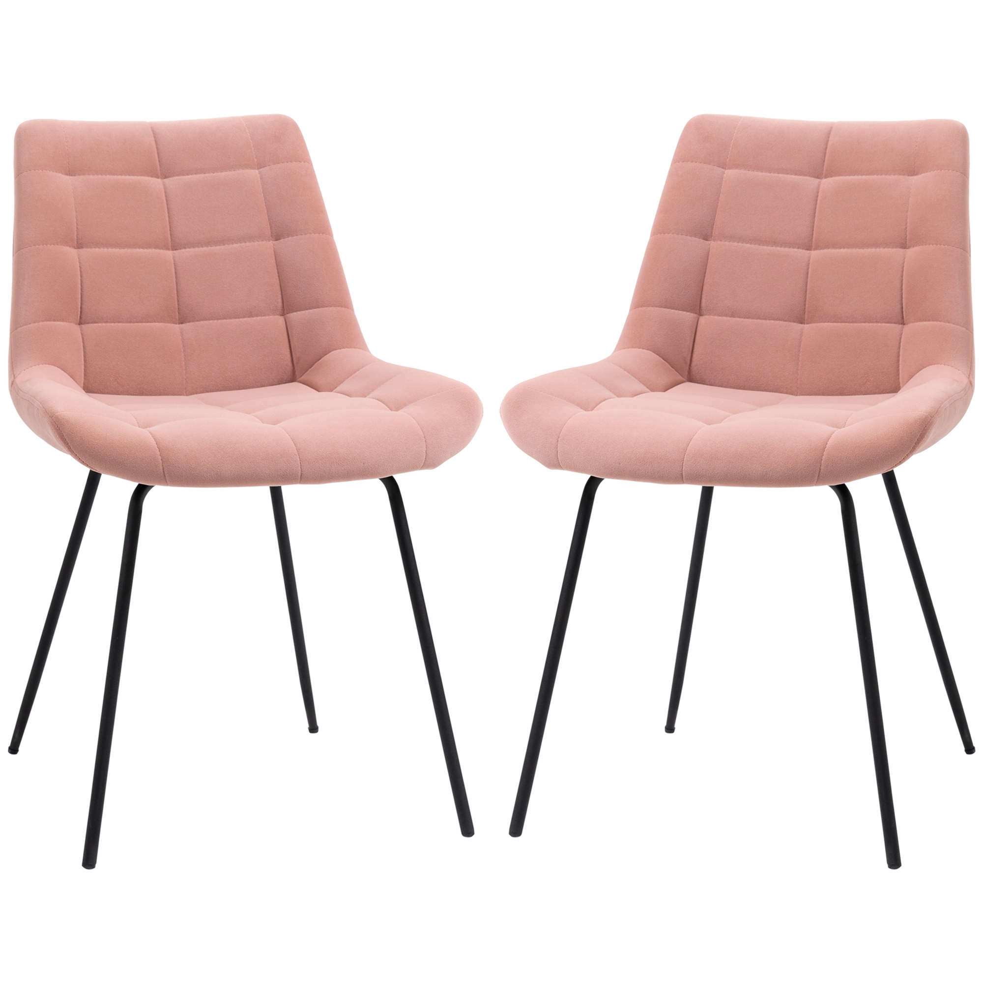 Jídelní Židle S Růžovým Sametovým Povlakem, 2 Ks