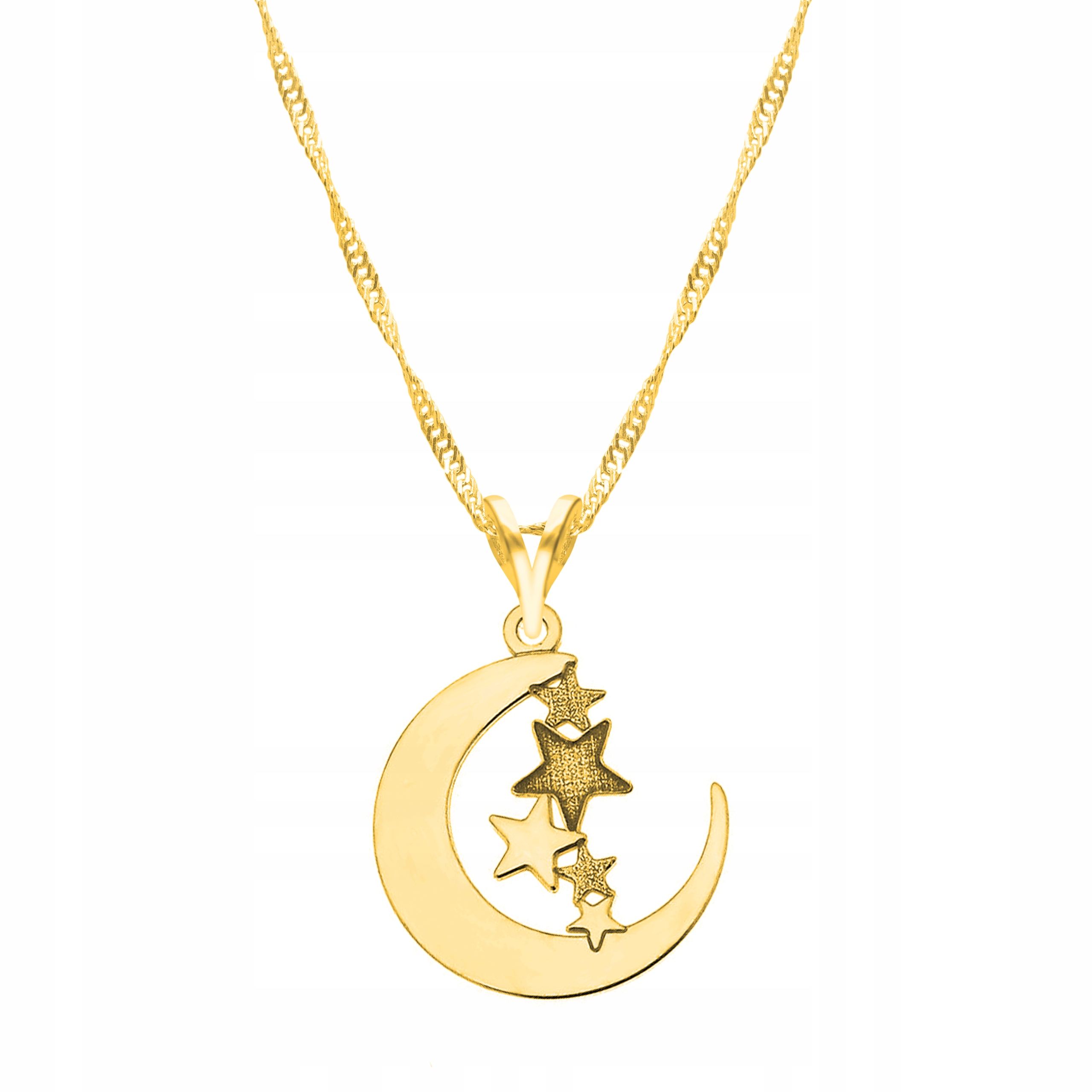 Řetízek zlatý náhrdelník 925 Měsíc Hvězdičky