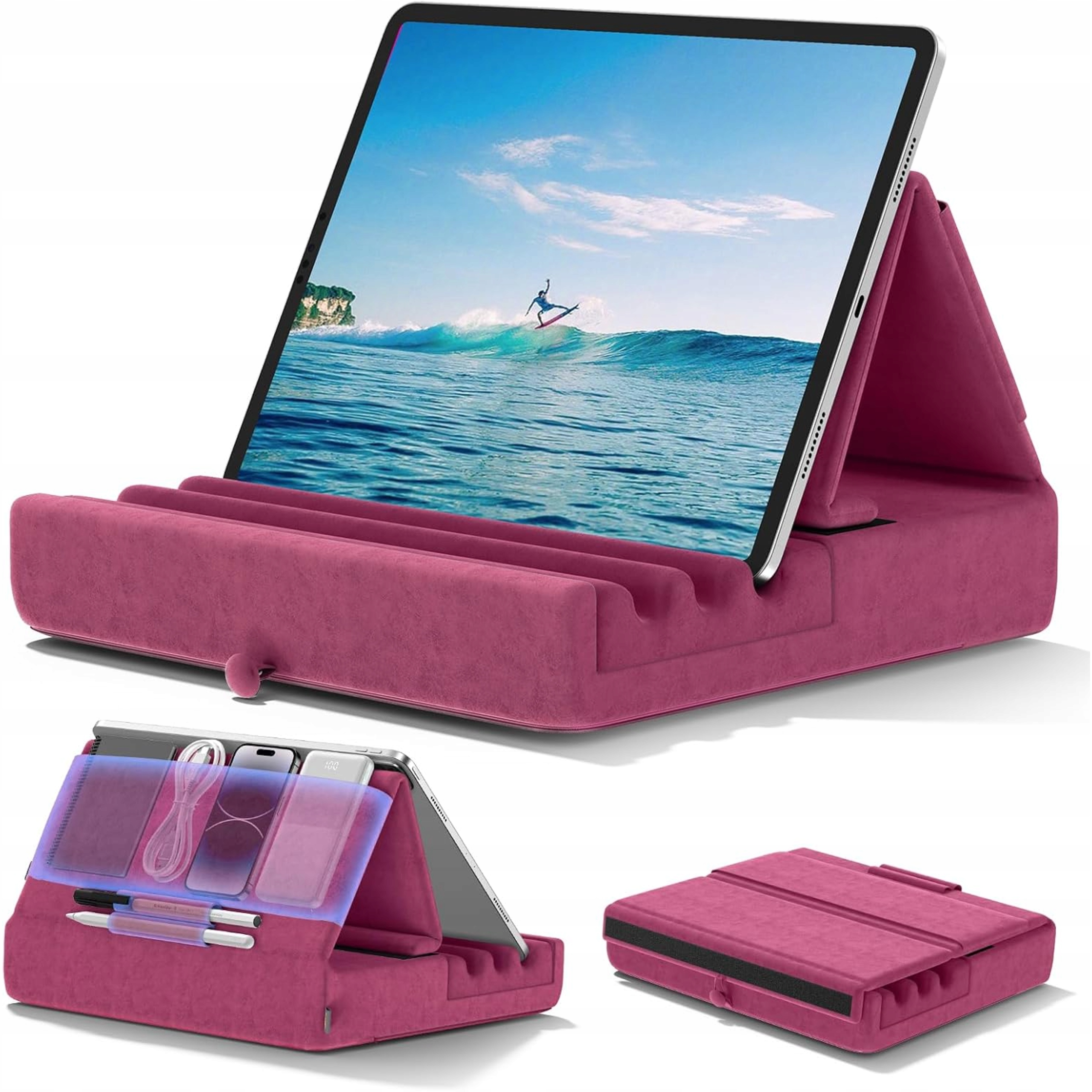 Uchwyt Na Tablet Z Poduszką Składany Stabilny Komfortowy Modny