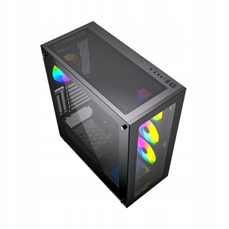 OBUDOWA GAMINGOWA ATX FORNAX X450MAX CZARNA SZKŁO HARTOWANE 4 X ARGB Kolor czarny