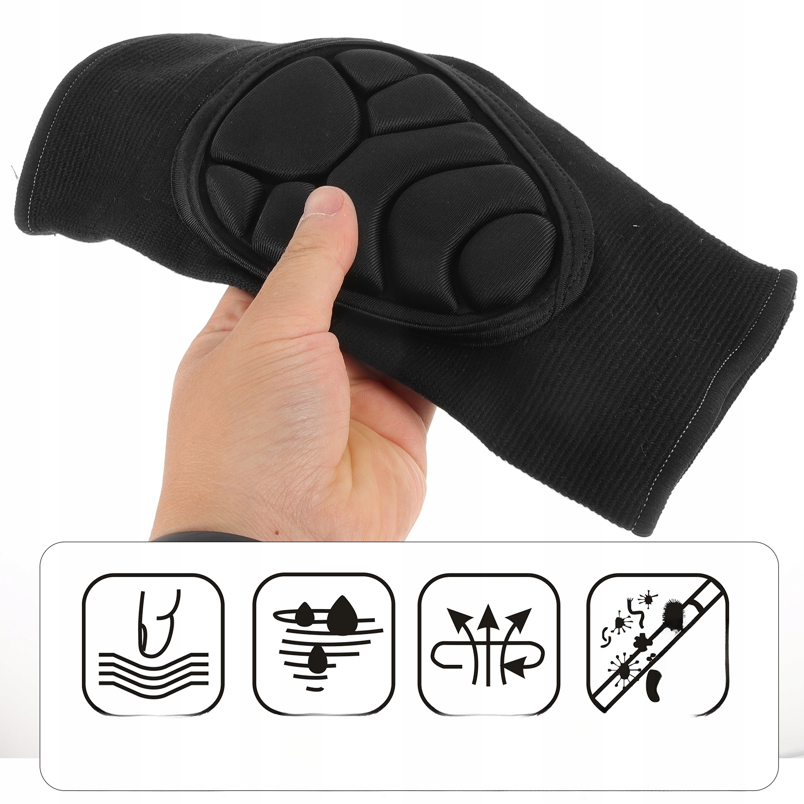 SPORTOWA OCHRONA ŁOKCI ANTYUPADKOWA GĄBKA BASEBALLOWA Kolor czarny