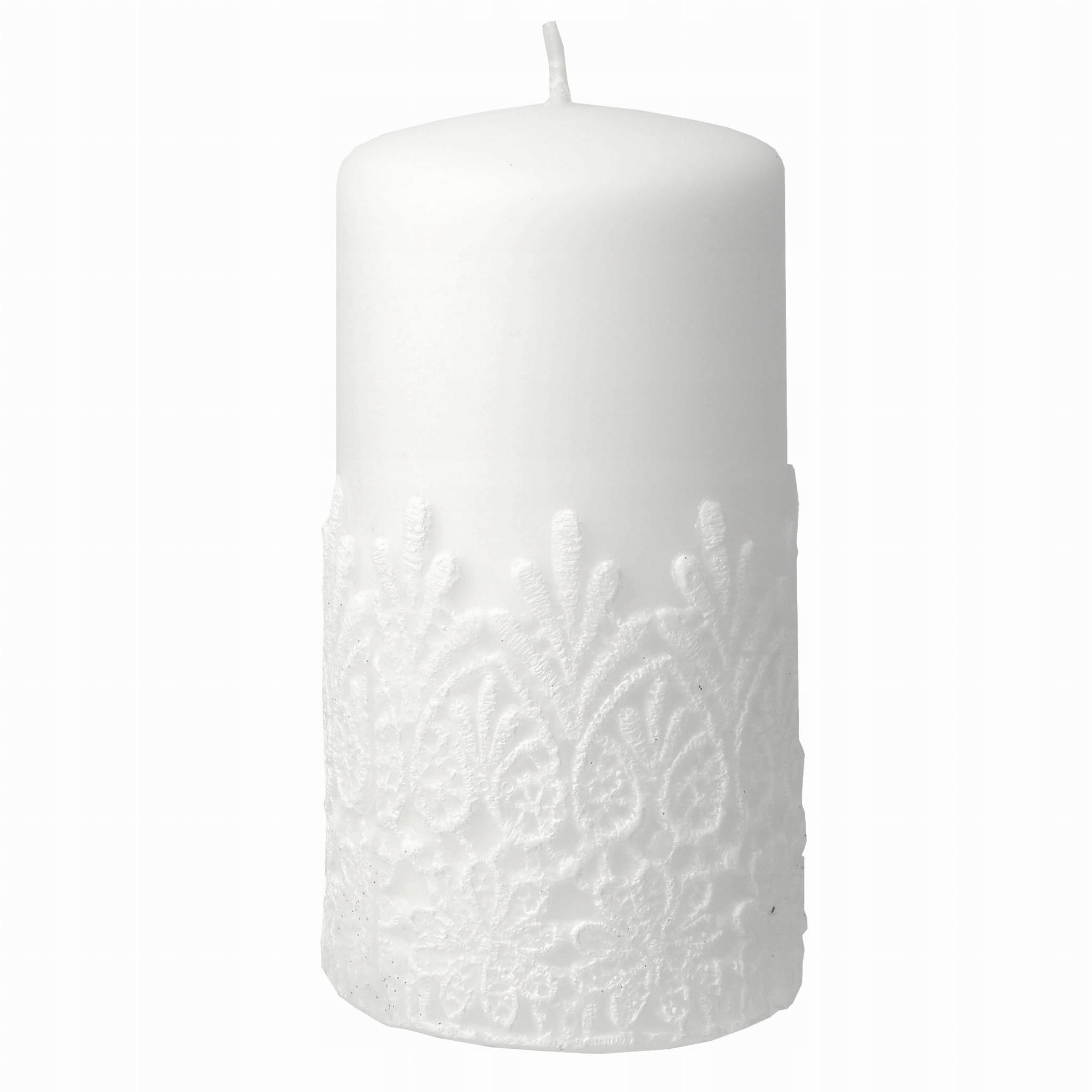 

Świeca ozdobna Koronka Walec 14cm biały Wesele