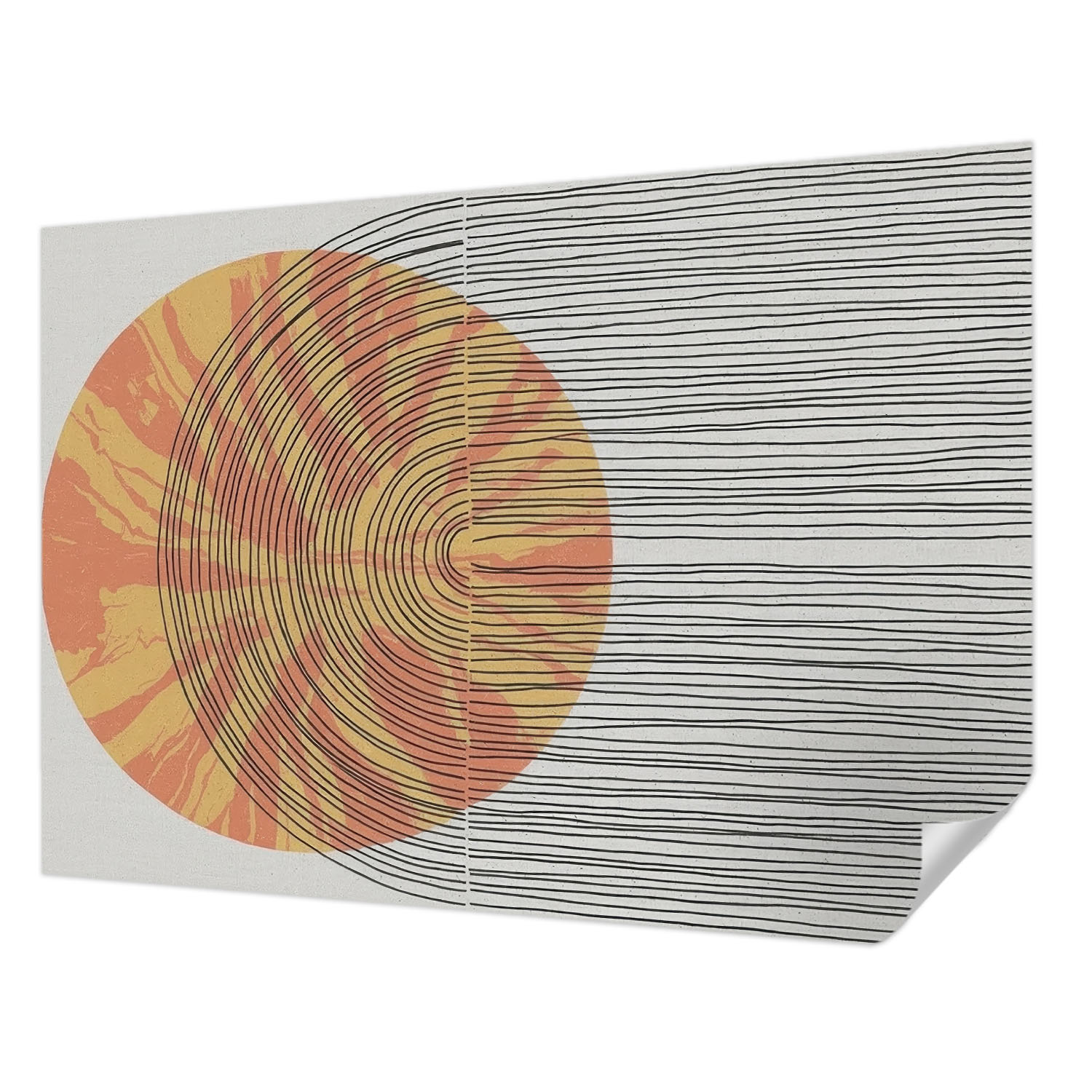 Samolepicí fototapeta Premium Snadná montáž Kolo s linkami 208 x 146 cm