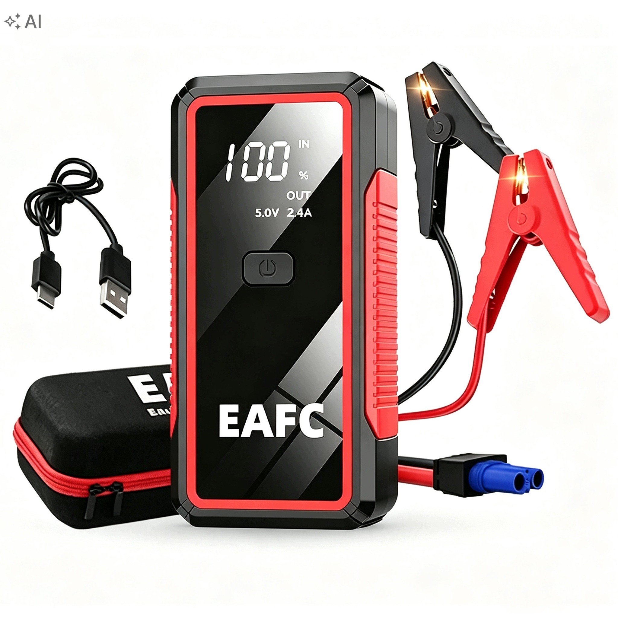 STARTovací Booster Eafc 2000A S Led Svítilnou Powerbanka