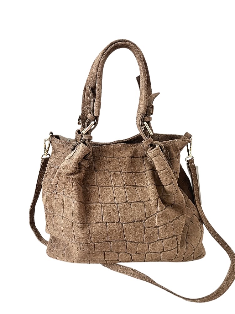 Laura Biaggi shopper taška semišová taupe design