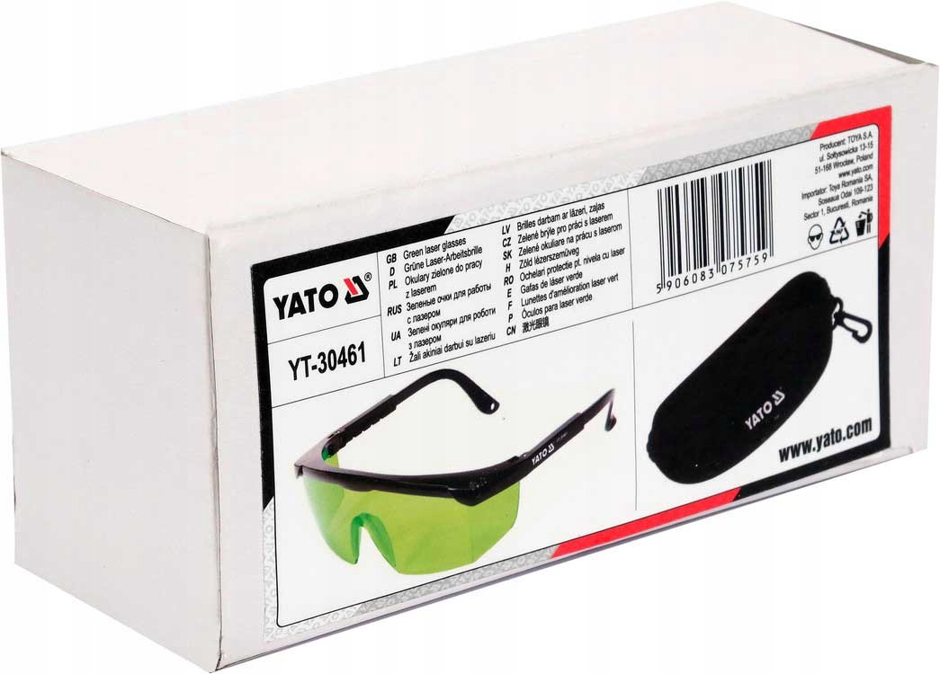 OKULARY ZIELONE DO PRACY Z LASEREM + ETUI FUTERAŁ Marka Yato