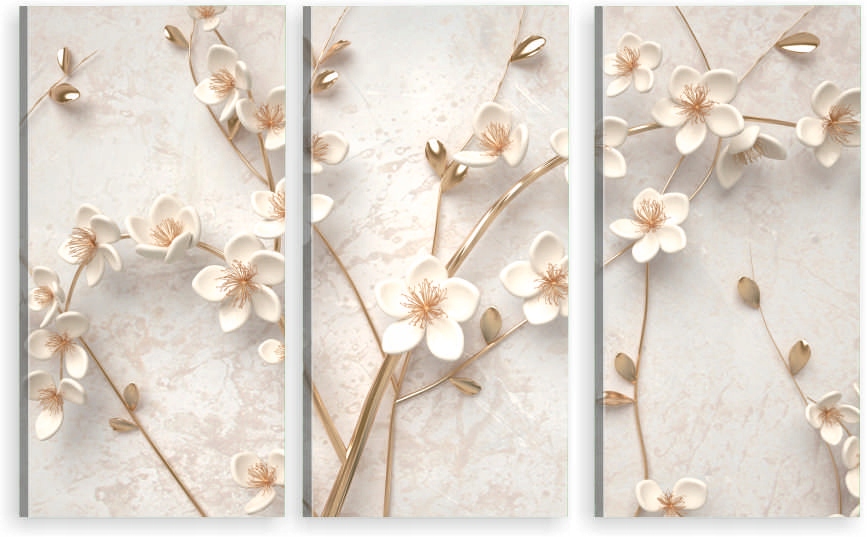 

Tryptyk Obraz Na Ścianę abstrakcje drzewo krzew