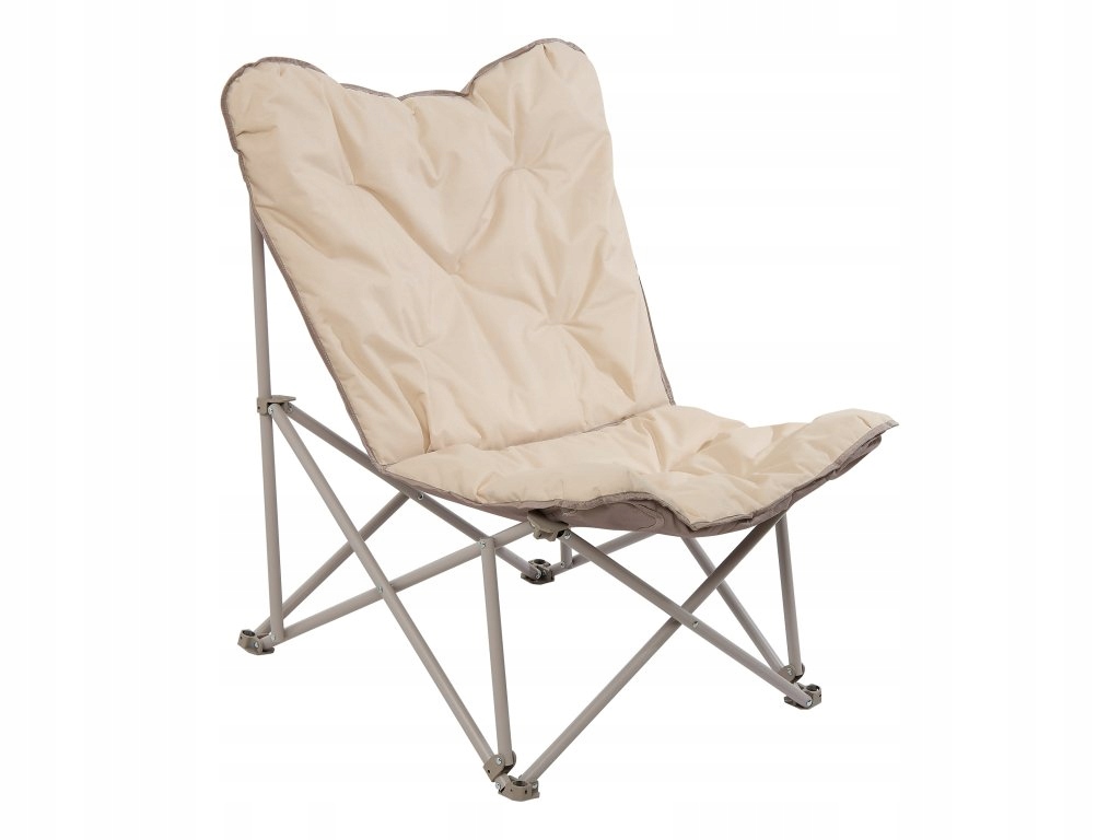 Skladacie prešívané turistické kreslo Sado, béžové, 90 cm