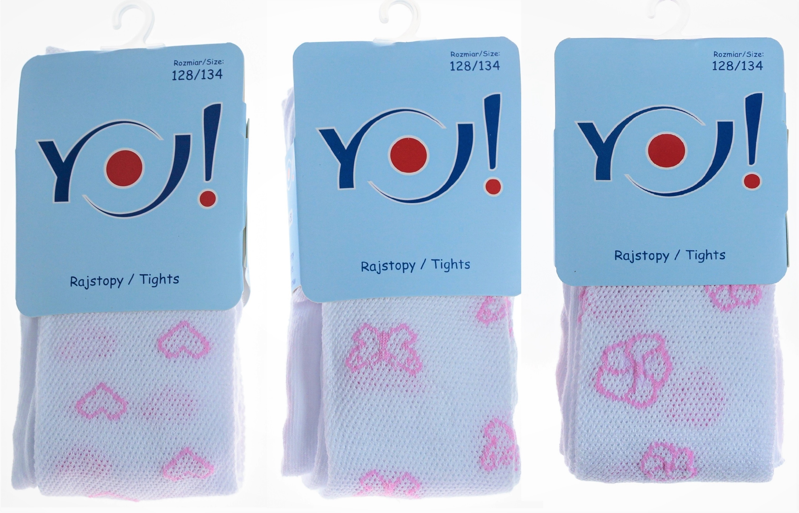 

3-PAK Rajstopy bawełniane Ażurowe Białe r.92-98 Yo