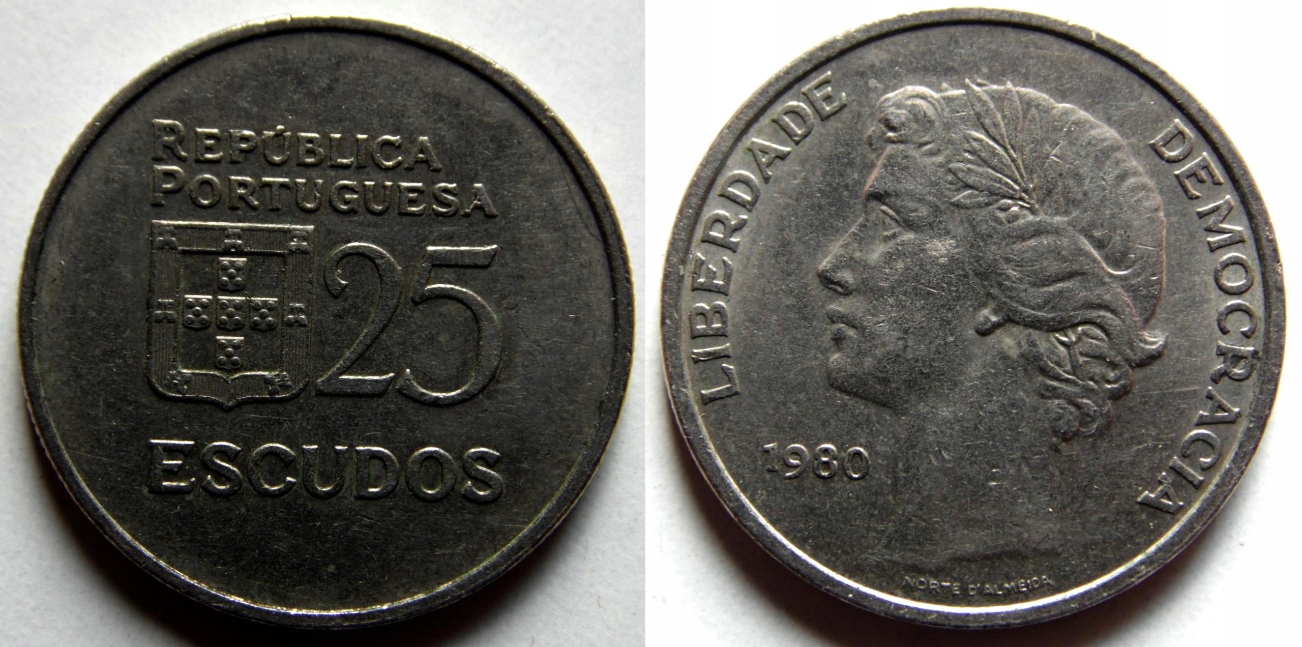 Portugalia 25 escudos 1980