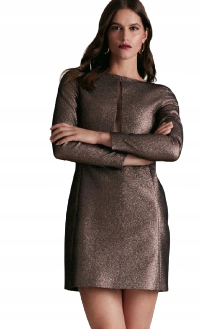 Karen Millen Šaty Mini Zlaté 38 1_6