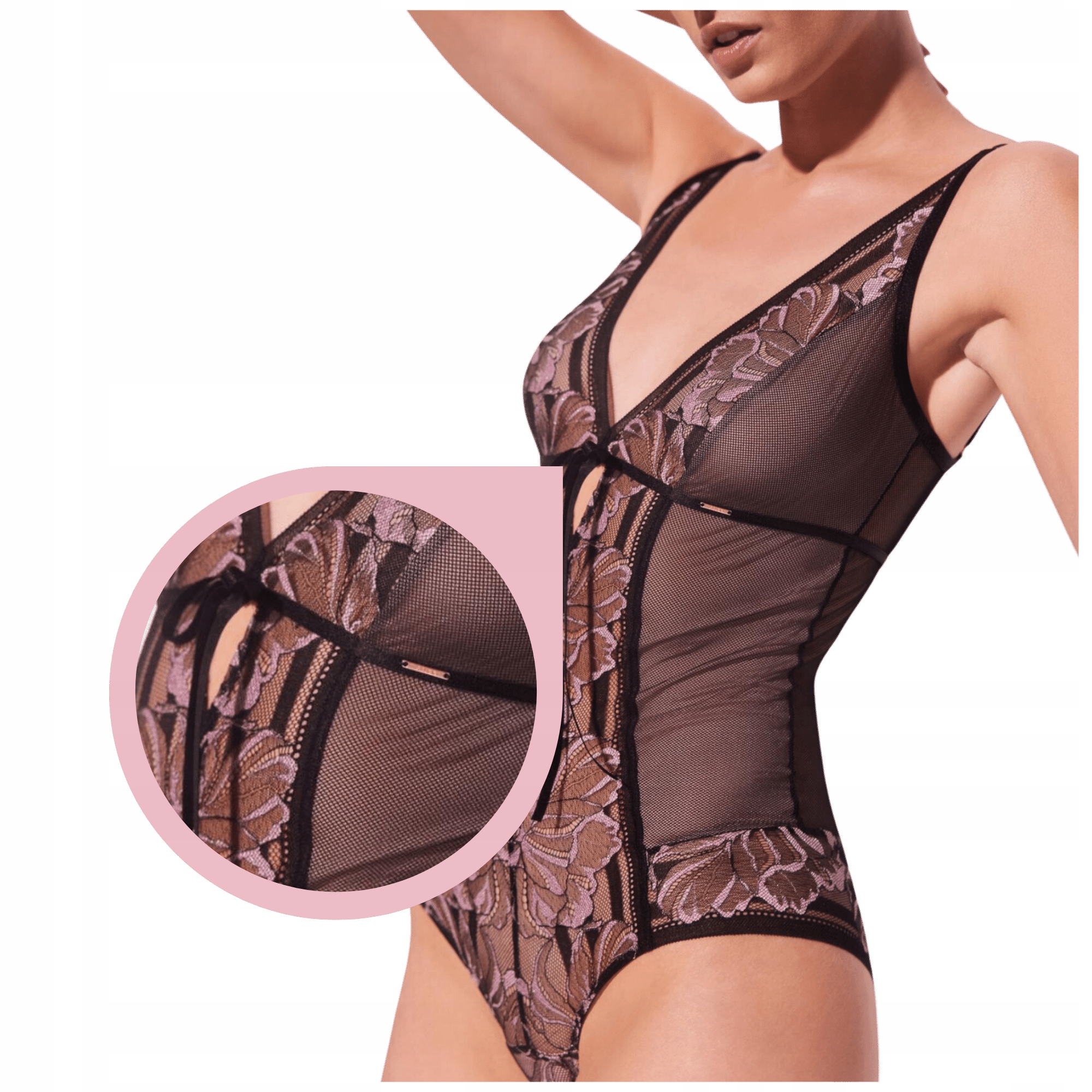 Body Alles Glossy Iris krajkové černé sexy lesklé smyslné S