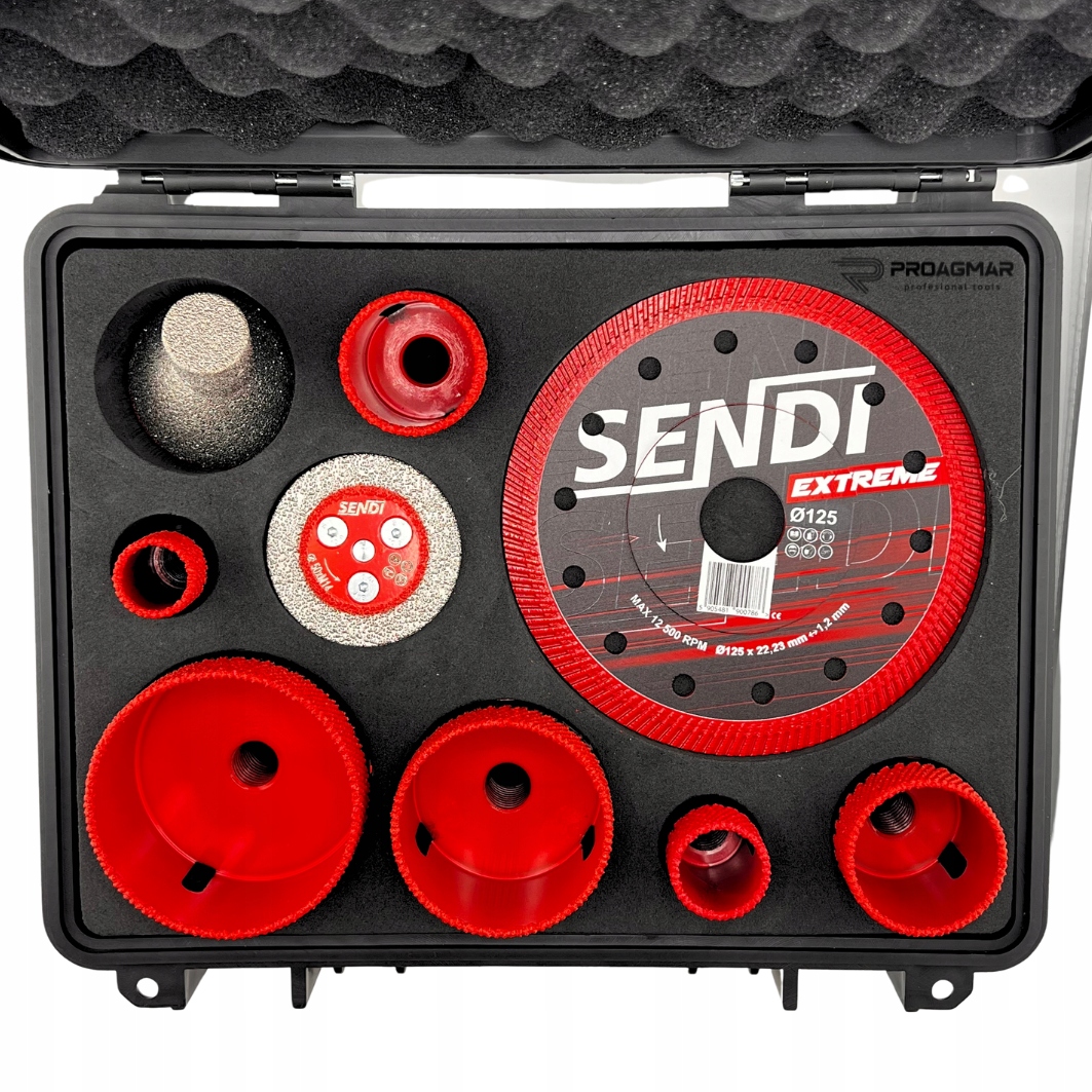Otwornice do gresu Sendi Extreme 20,25,35,40,55,68,frez 20-50 Tarcza Zestaw