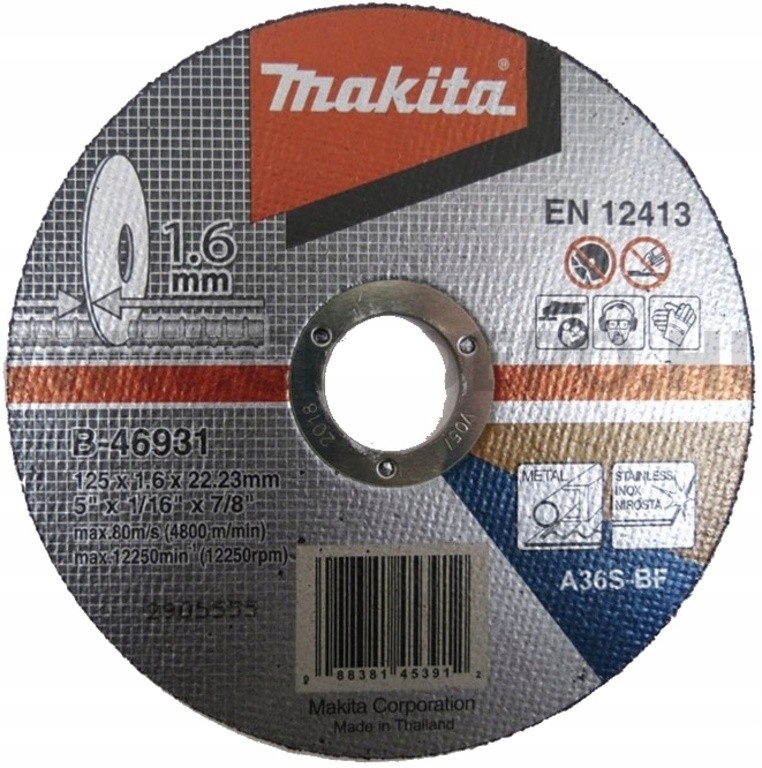 

Tarcza Tnąca Do Metalu Stali Inox 1,6MM 125 MM M