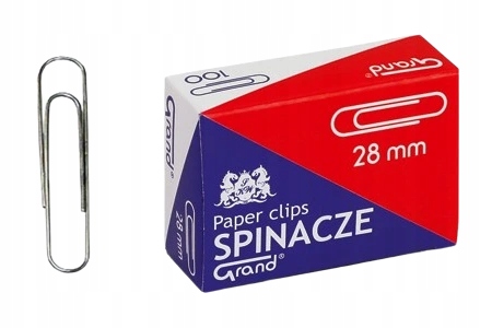 

Spinacze biurowe metalowe 28 mm 100 szt. Mocne