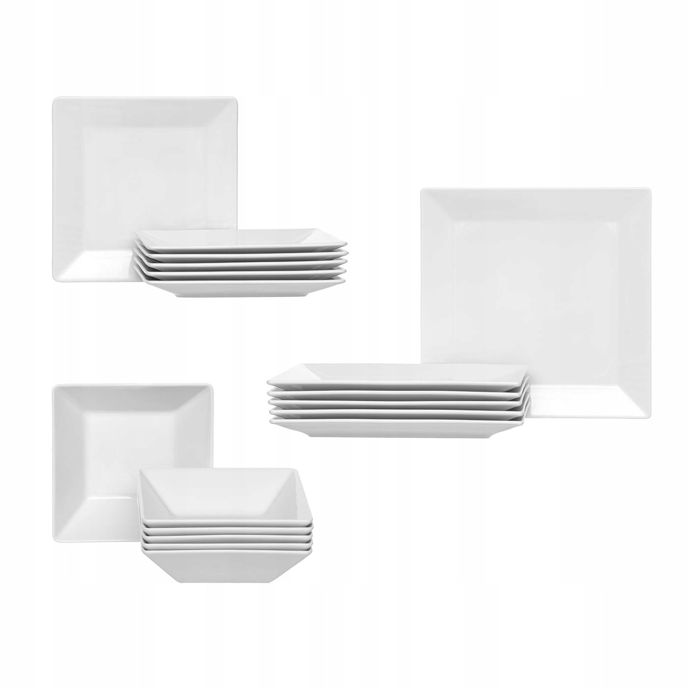 Lubiana Classic Sada porcelánových tanierov pre 6 osôb, 18 kusov, biela