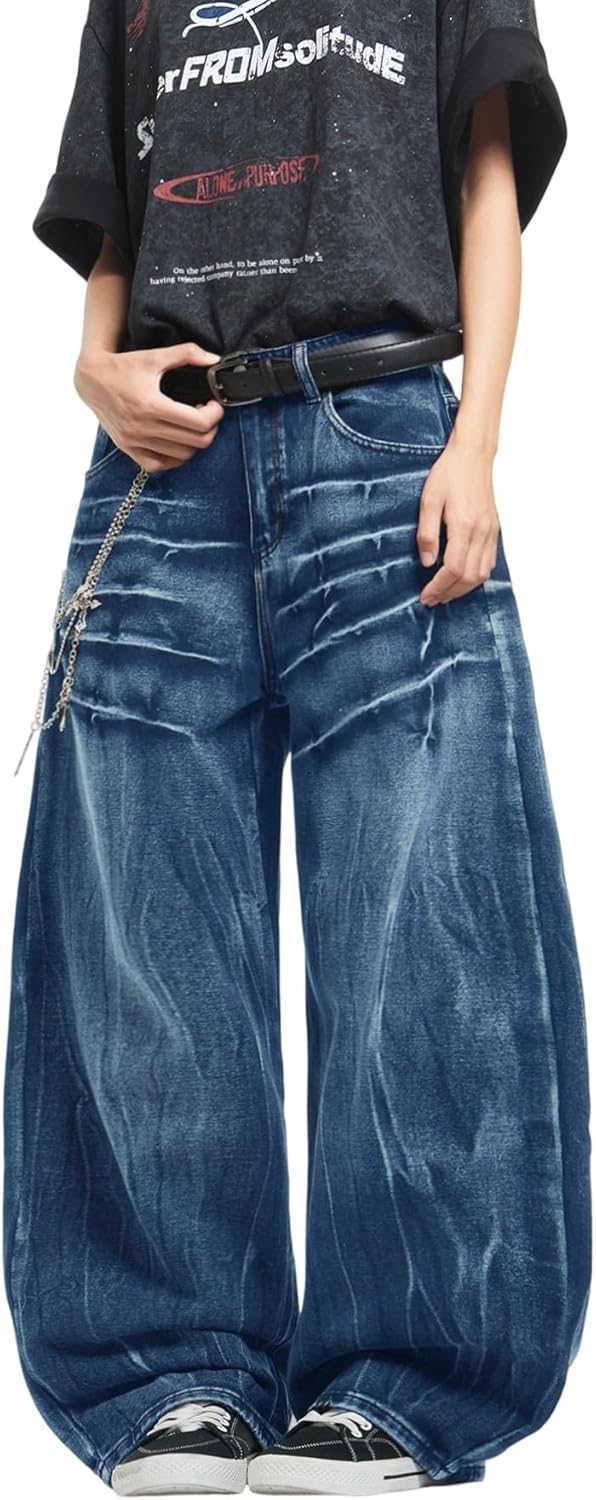 Zewool Pánské volné džínové kalhoty Baggy Streetwear Y2K Oversize M