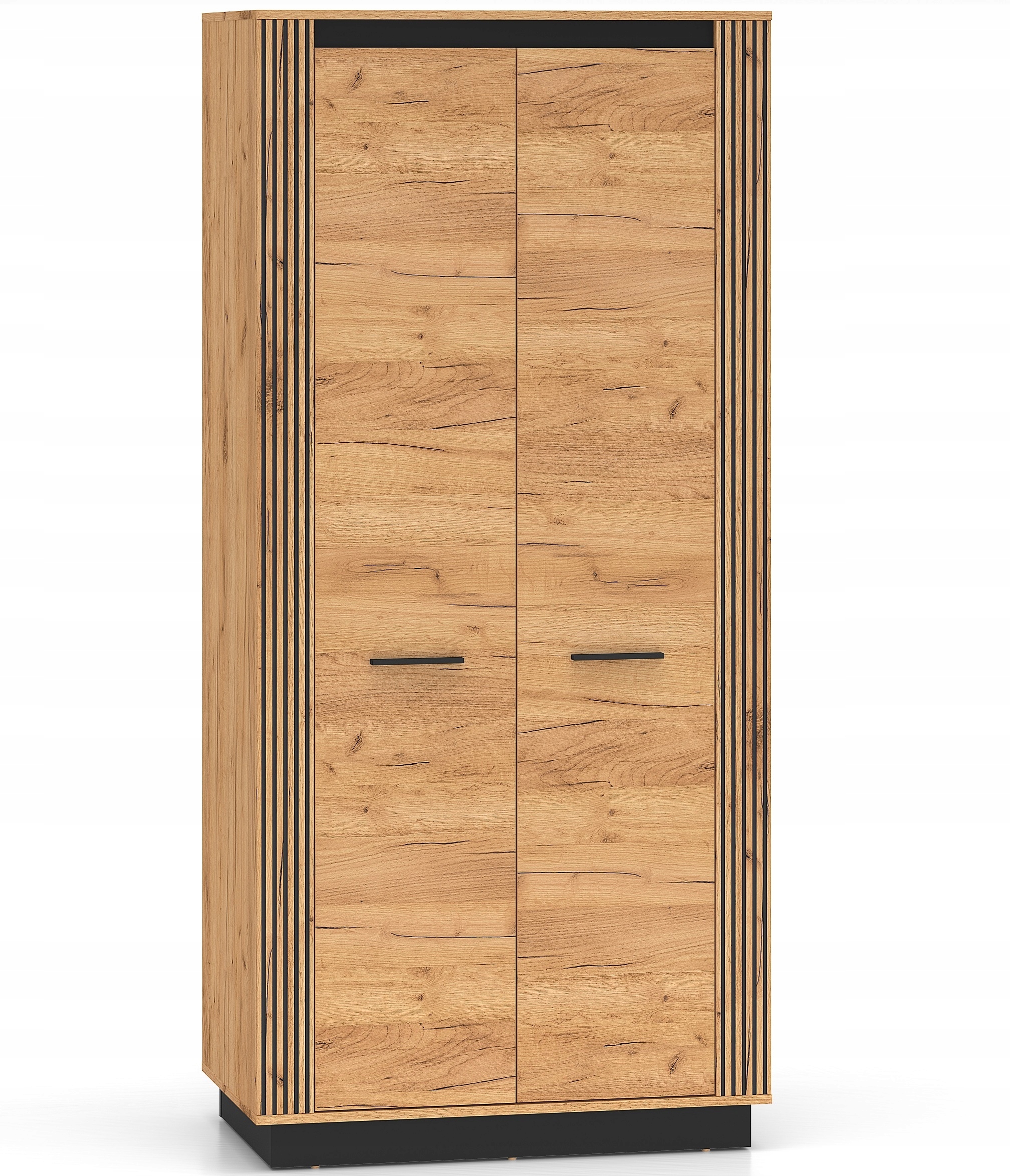 Skříň Urso 03 92 cm loft dub craft zlatý černý 2 dveře do ložnice