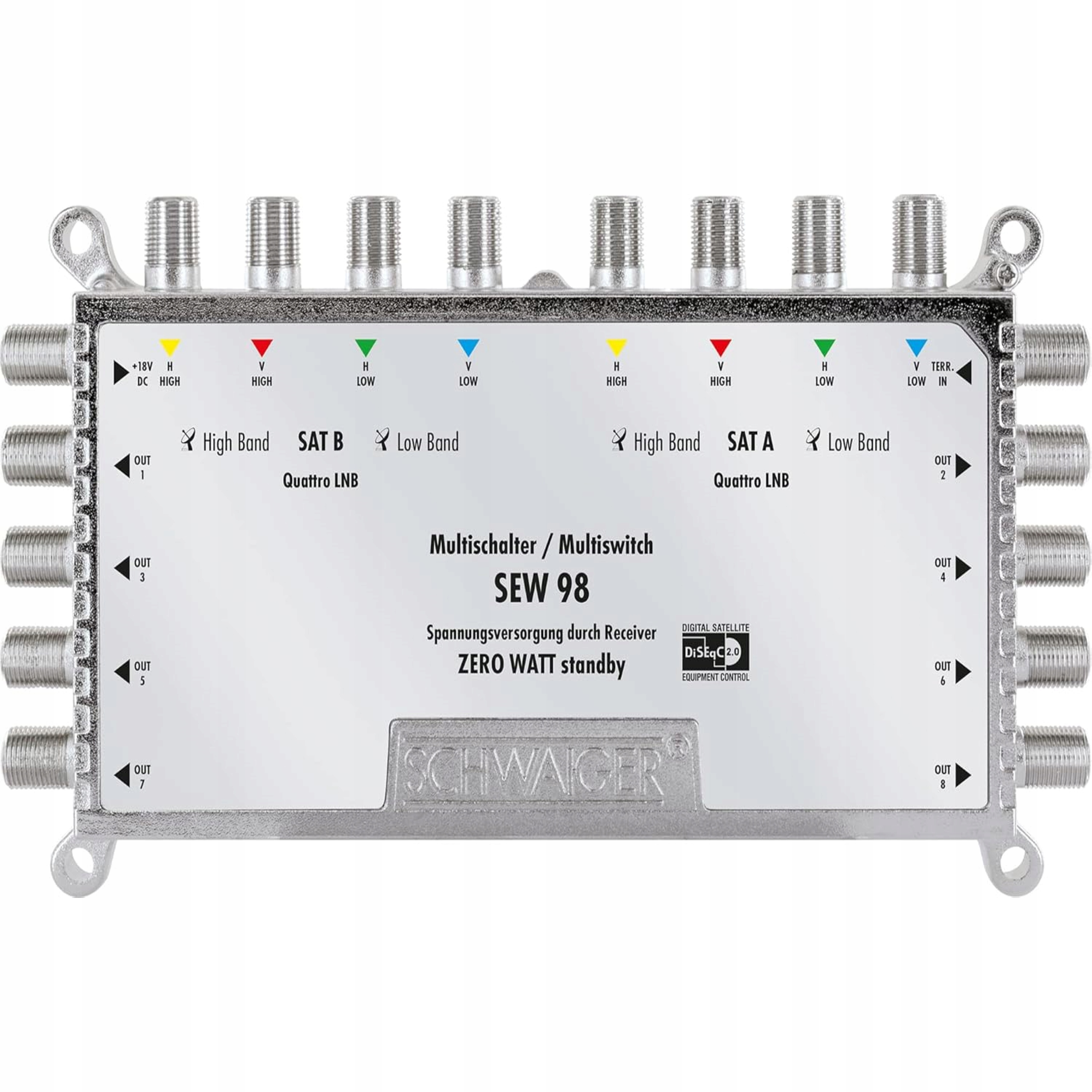 Multipřepínač Schwaiger 5217 Sumator Sat splitter 8-cestný digitální