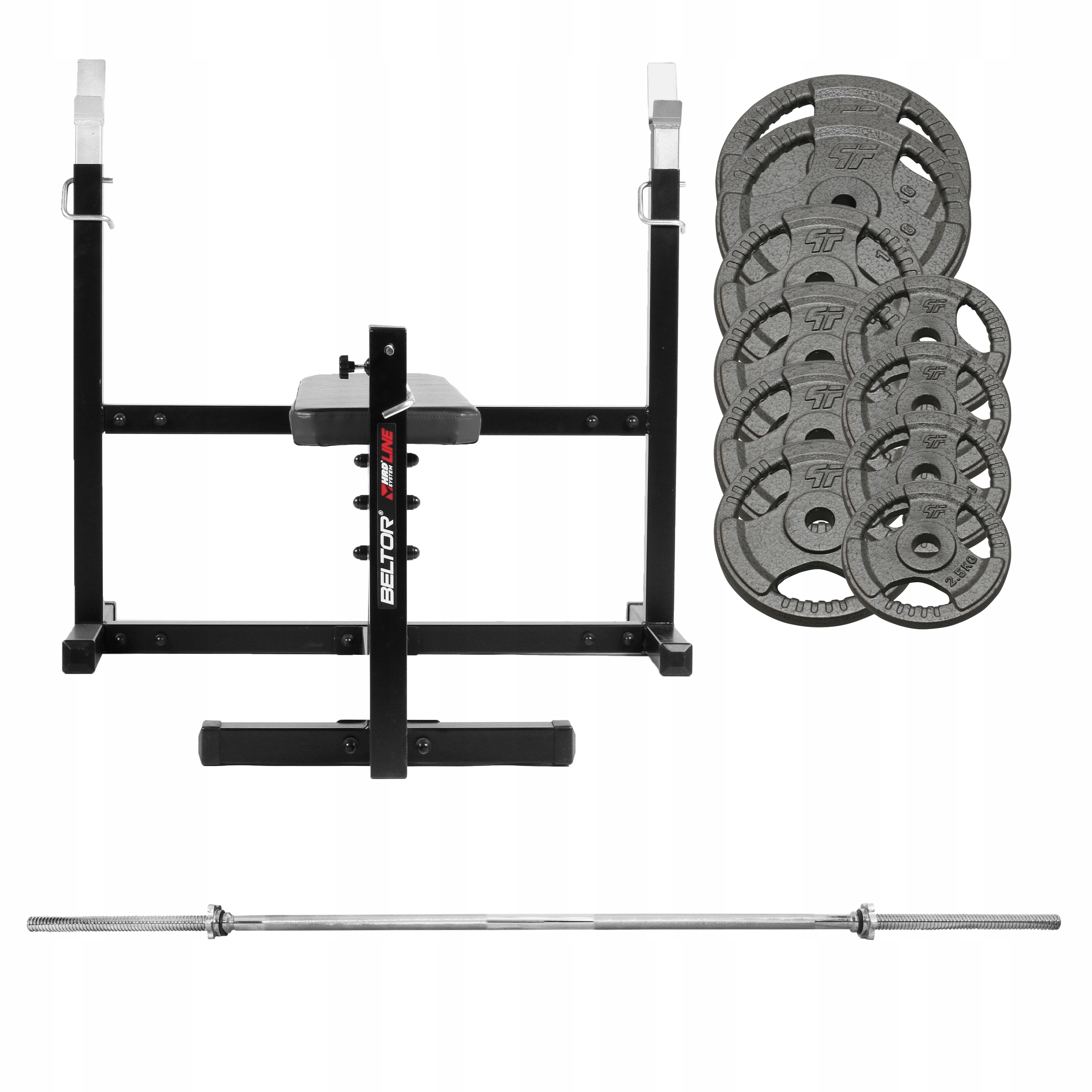 

Zestaw 87KG Obciążenie Żeliwne + Gryf 180 + Ławka
