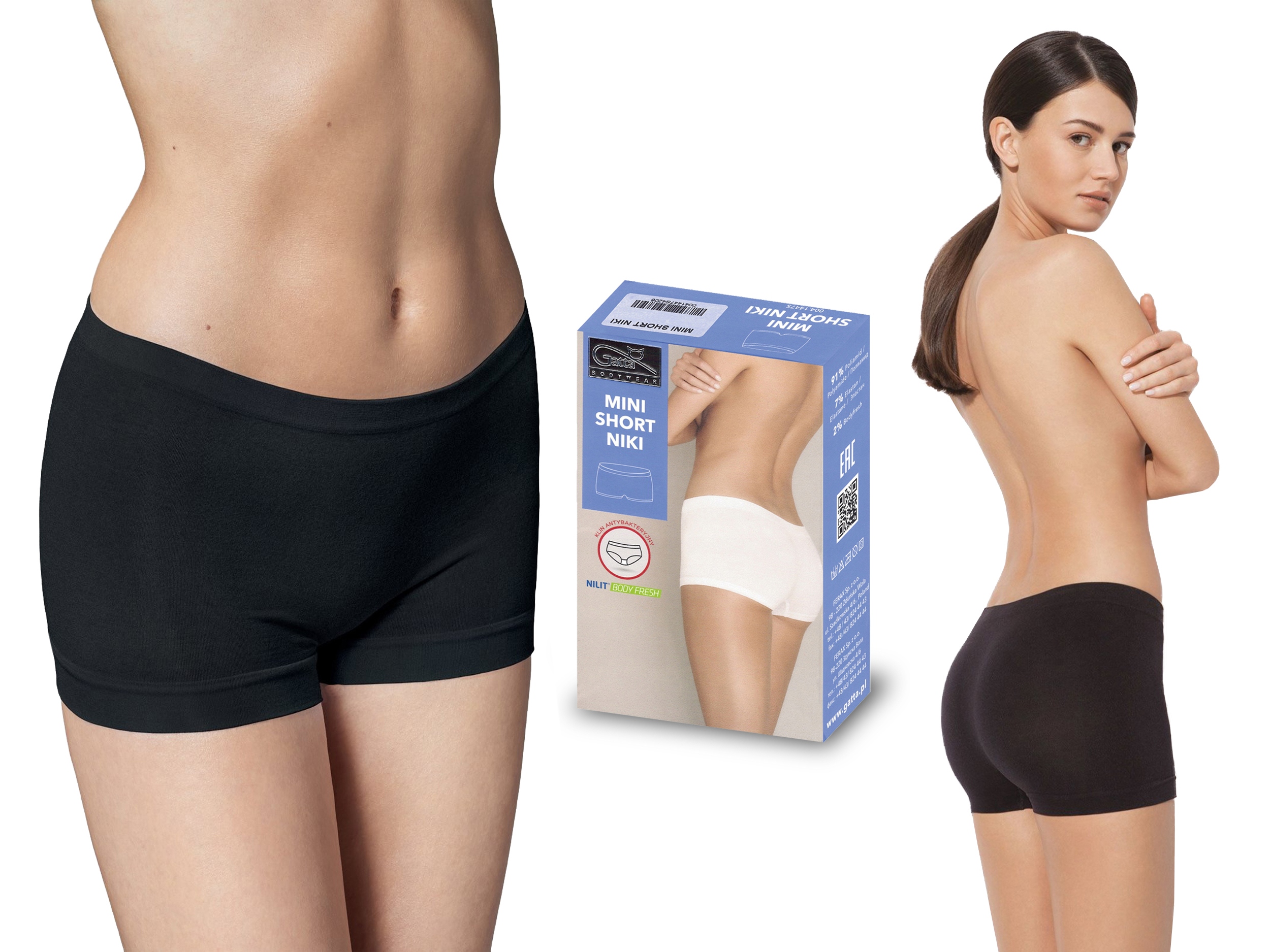 

Szorty Gatta Niki Mini Short bezszwowe czarne, L