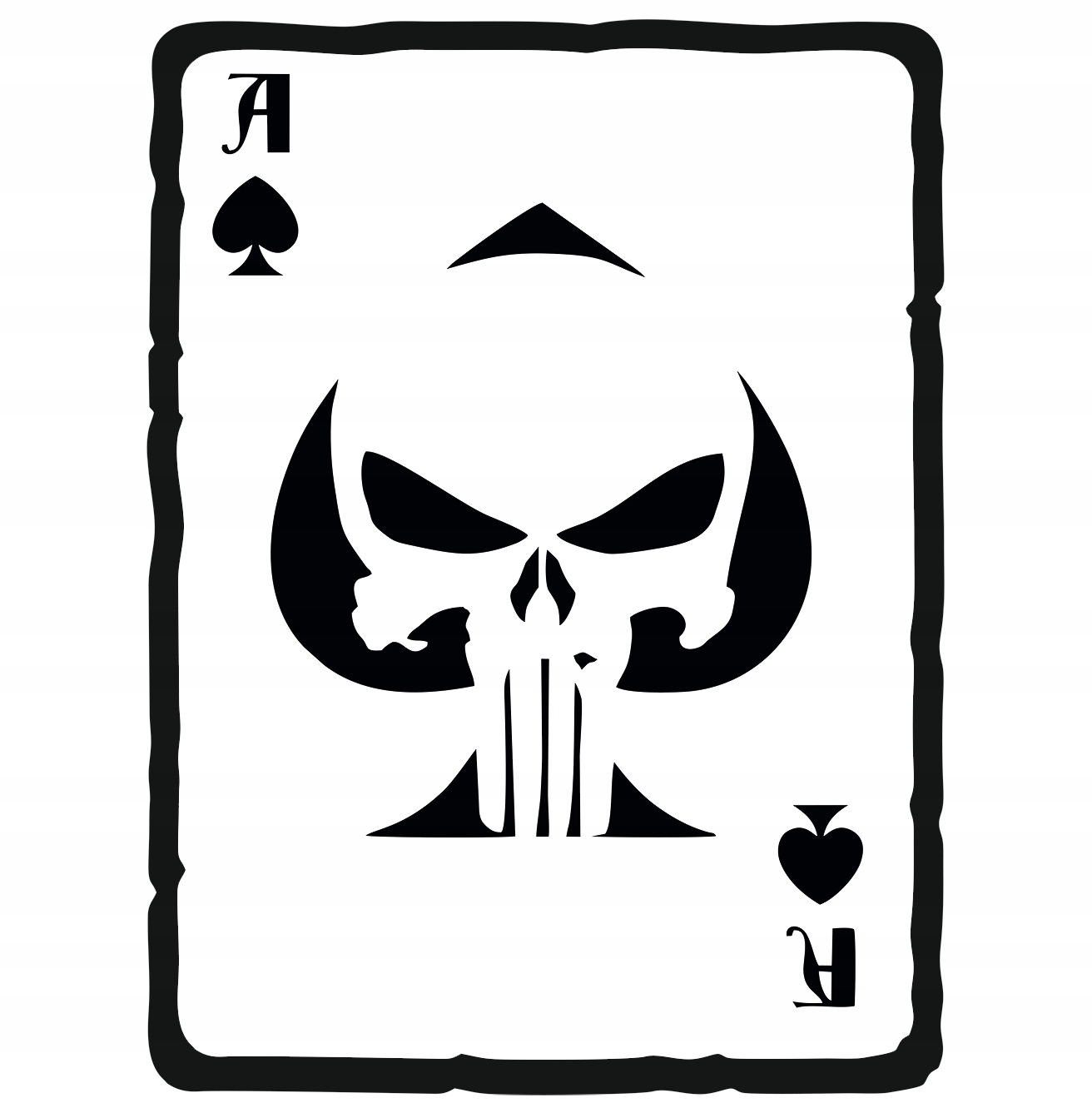 

Karta Z Czaszką Punisher naklejka Na Auto 15X12cm