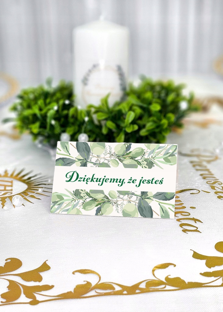 Wizytówki Winietki Liście na Stół Dziękujemy Ślub Wesele Komunia 10szt. Marka PartyPro
