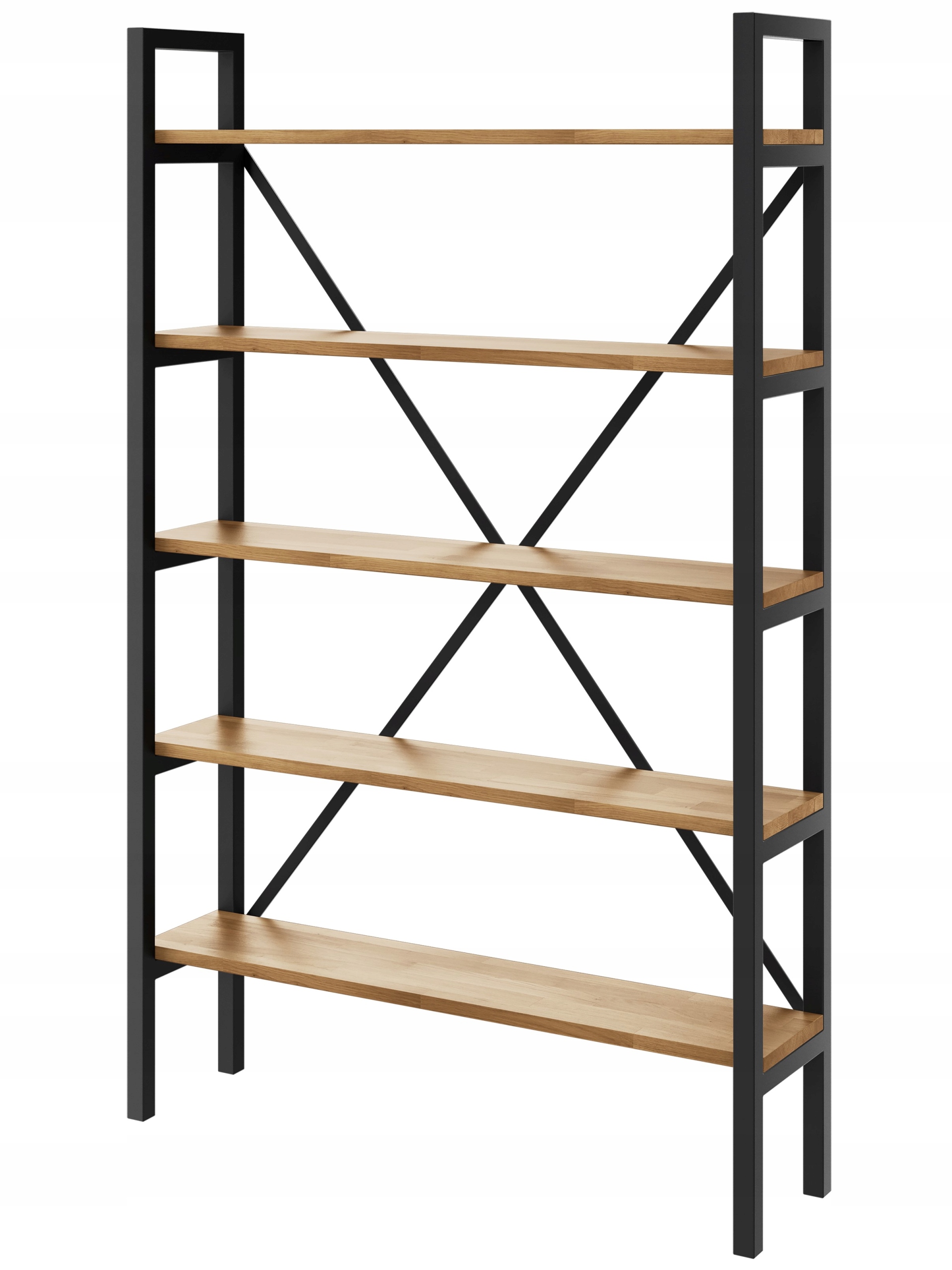 Industriální regál Loft na knihy dub D5-20 120 cm